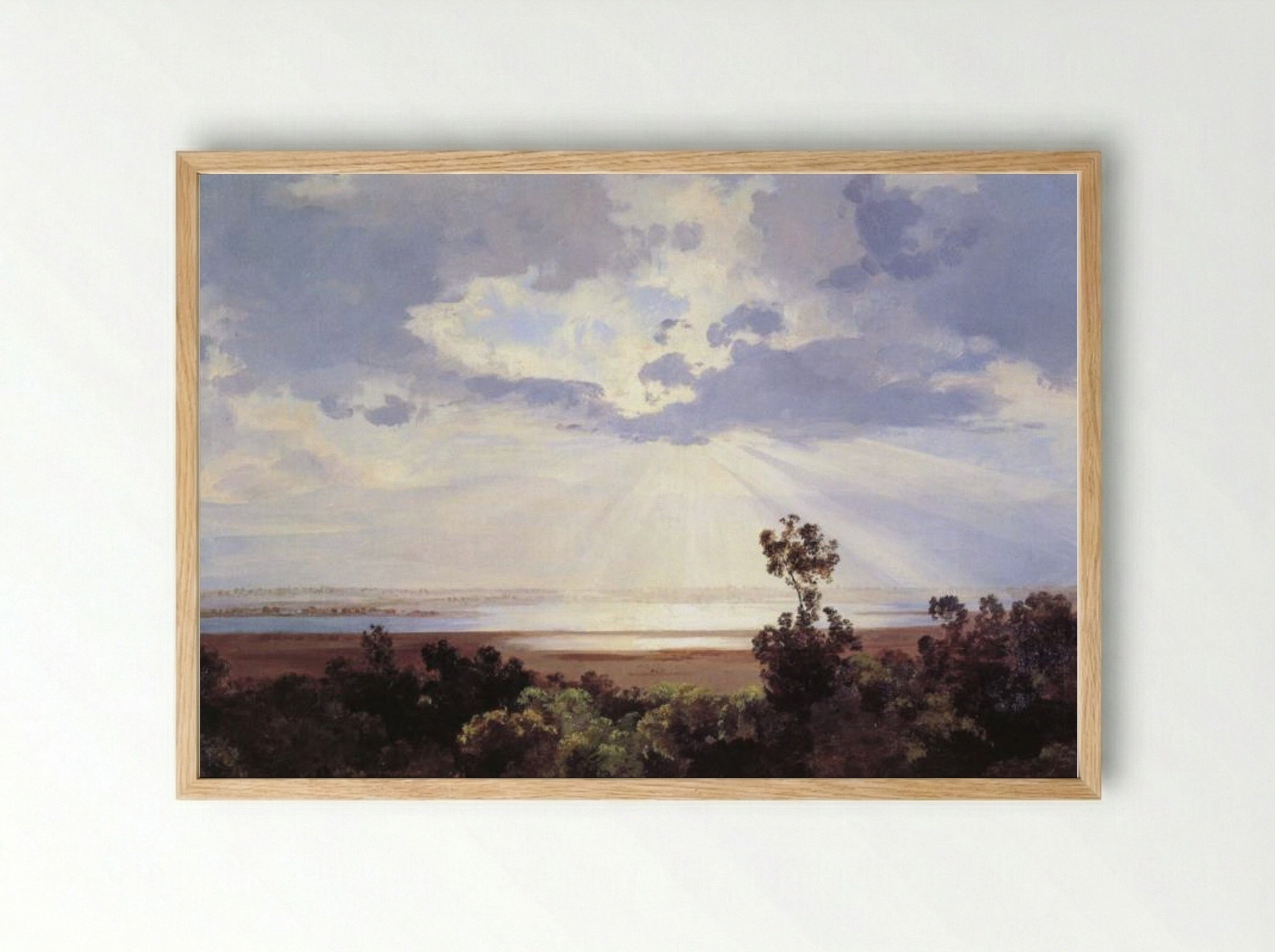 La puesta del sol - José María Velasco - Framed Print Wood
