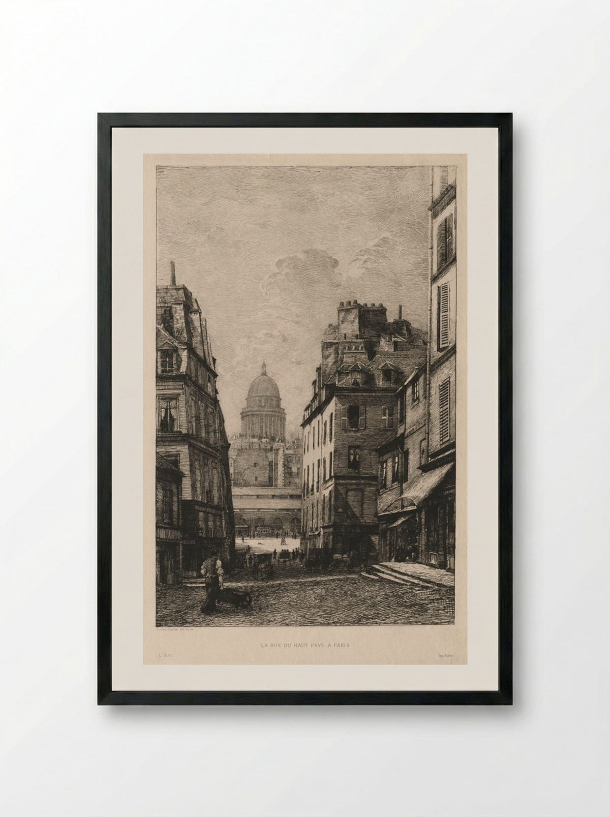La rue du Haut Pavé à Paris - Lucien Gautier - Framed Print Black
