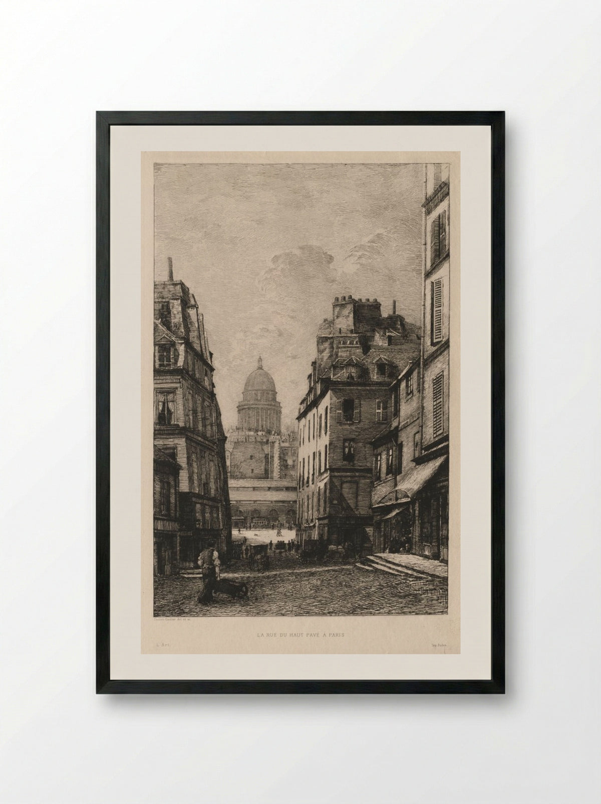 La rue du Haut Pavé à Paris - Lucien Gautier - Framed Print Black