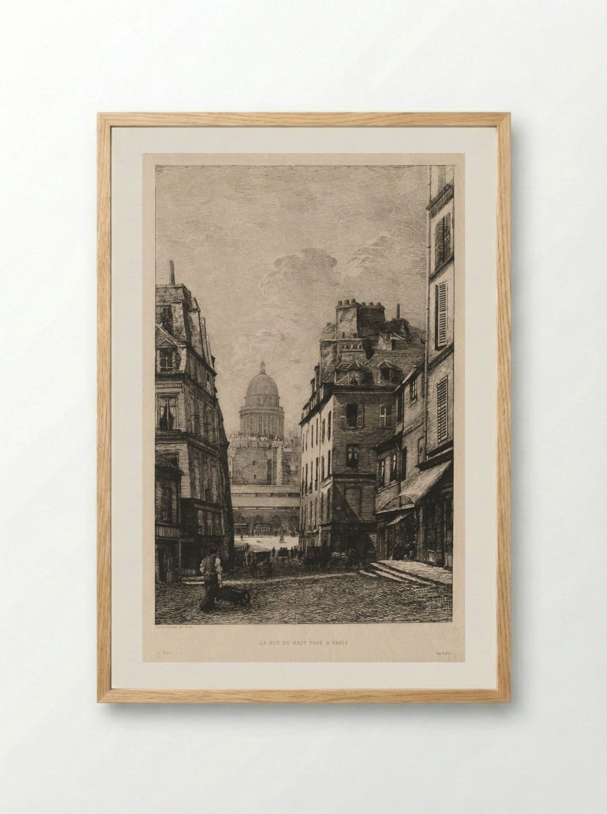 La rue du Haut Pavé à Paris - Lucien Gautier - Framed Print Wood
