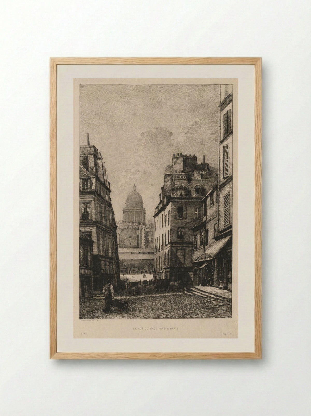La rue du Haut Pavé à Paris - Lucien Gautier - Framed Print Wood