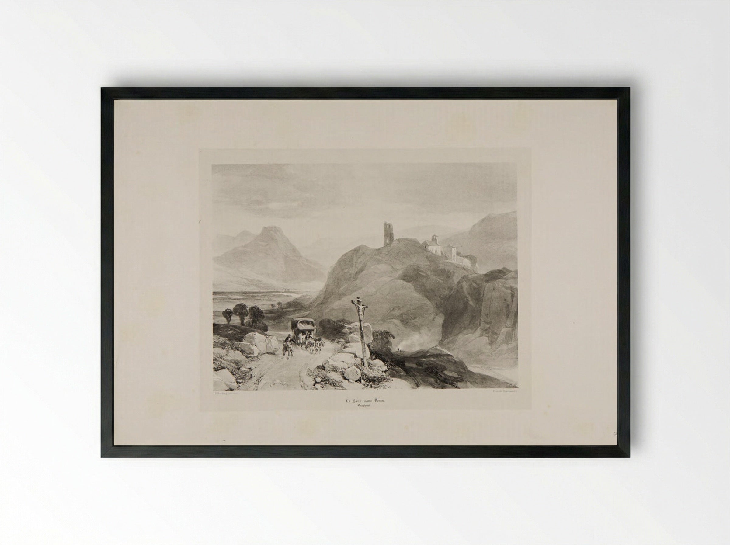 La tour sans Venin - James Duffield Harding - Framed Print Black