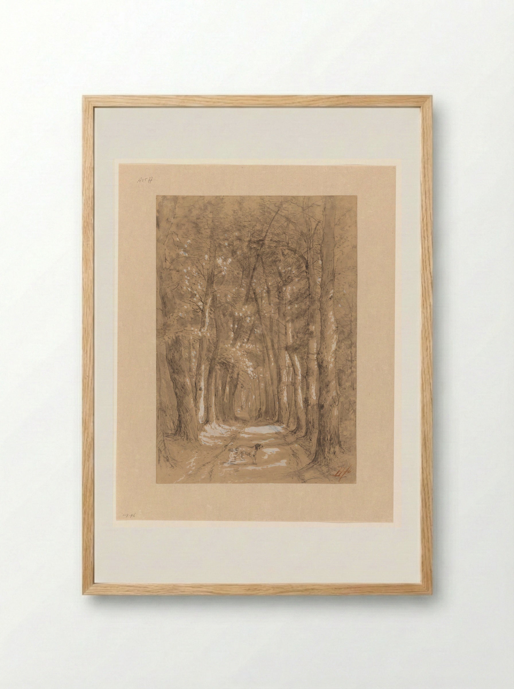 Laan tussen bomen - Johannes Warnardus Bilders - Framed Print Wood