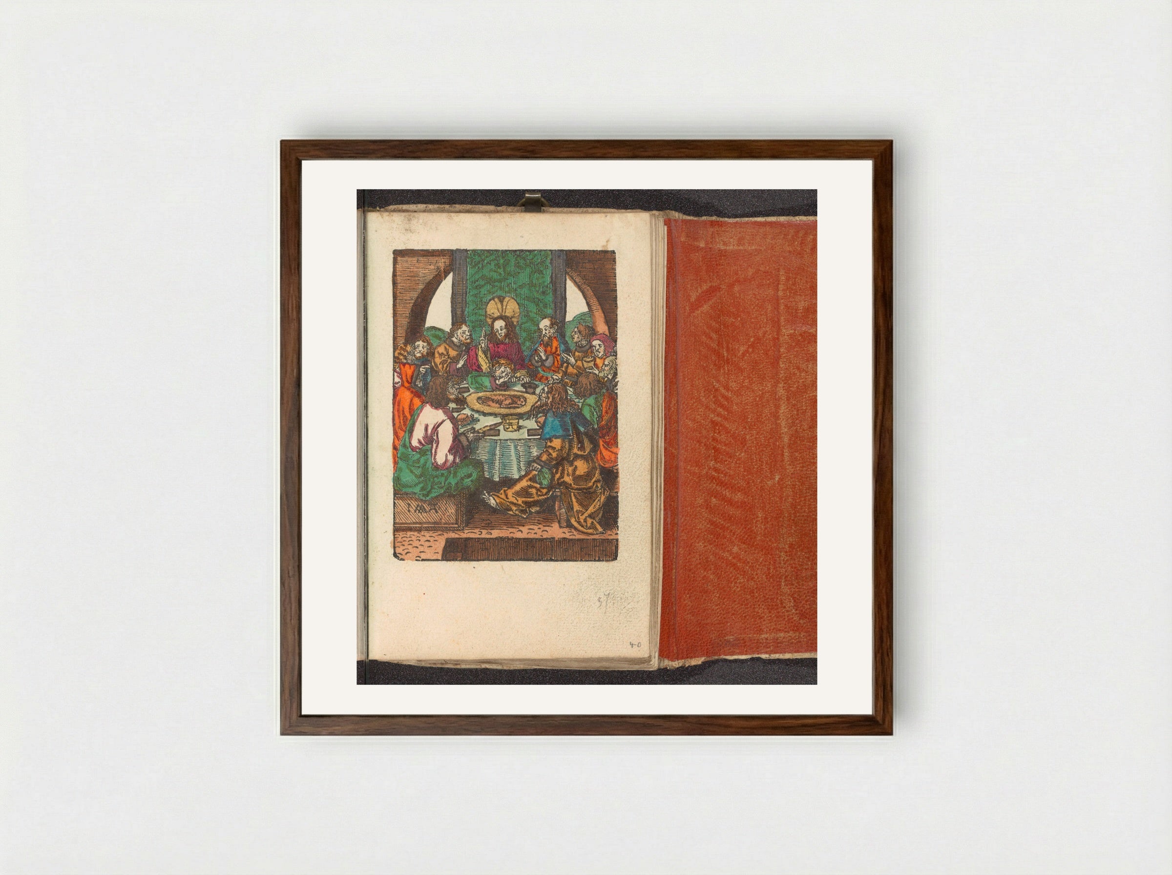 Laatste Avondmaal - Doen Pietersz. - Framed Print Dark Wood