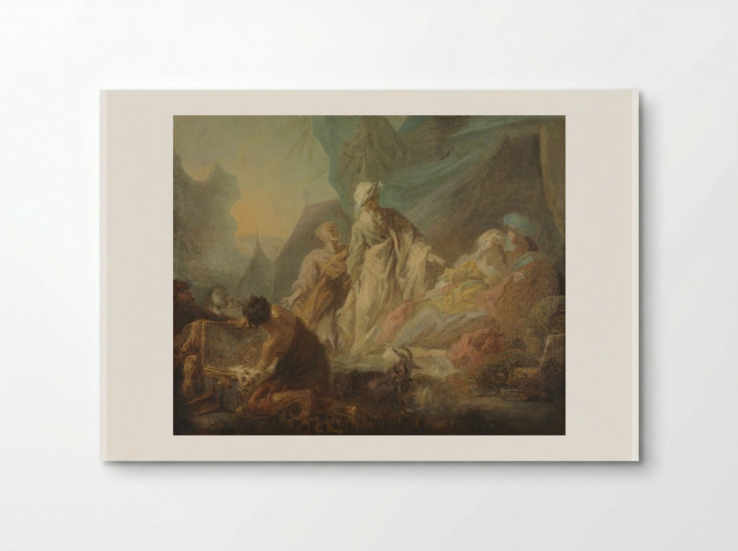 Laban Searching for His Stolen Gods - Augustin de Saint-Aubin - Poster