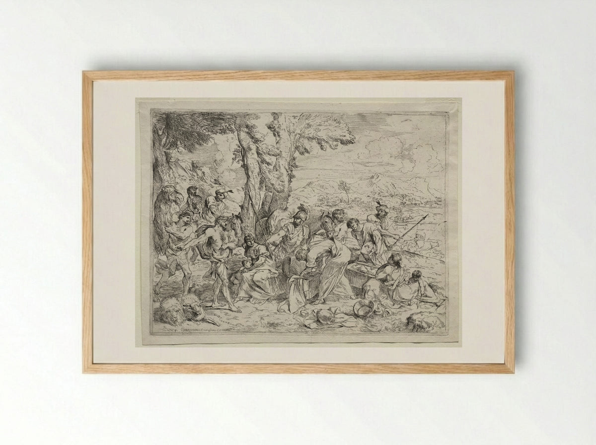 Laban Searching for Idols in Rachel's Baggage - Giovanni Benedetto Castiglione - Framed Print Wood