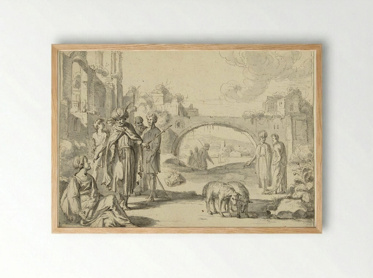 Laban Searching for his Idols in the Tent of Rachel - Jan Symonsz Pynas - Framed Print Wood