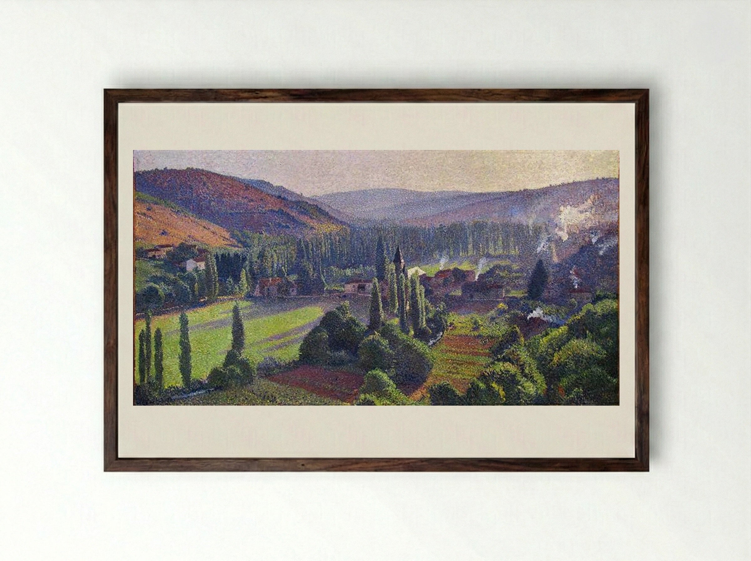 Labastide du Vert in Marquayrol - Henri Martin - Framed Print Dark Wood