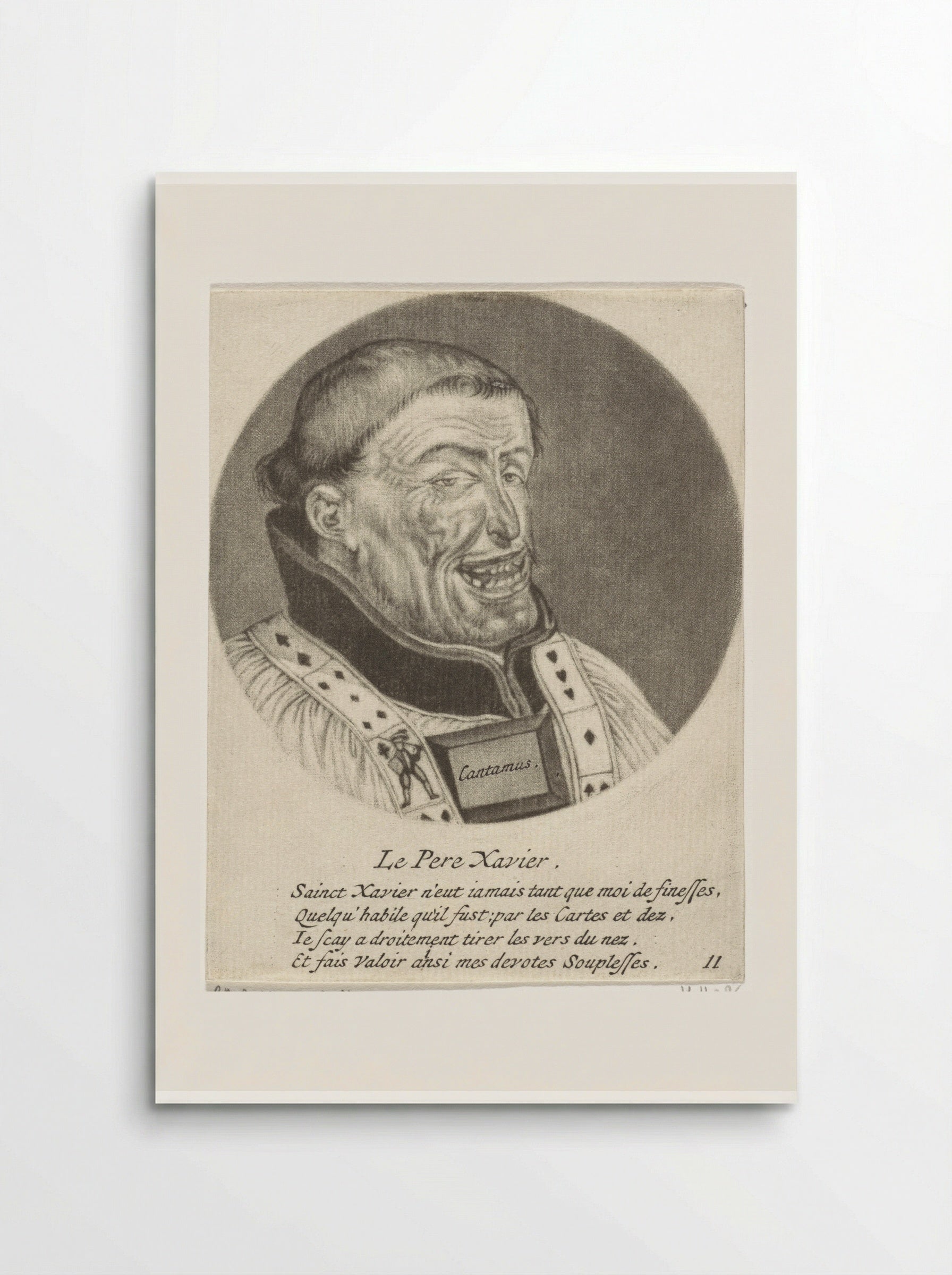 Lachende monnik met speelkaarten (Le Pere Xavier) - Jacob Gole - Poster