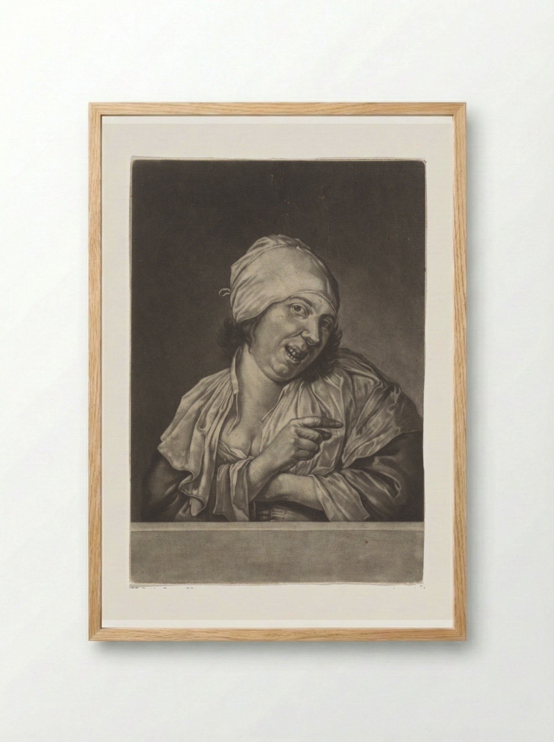 Lachende vrouw (het Gezicht) - Abraham Bloteling - Framed Print Wood