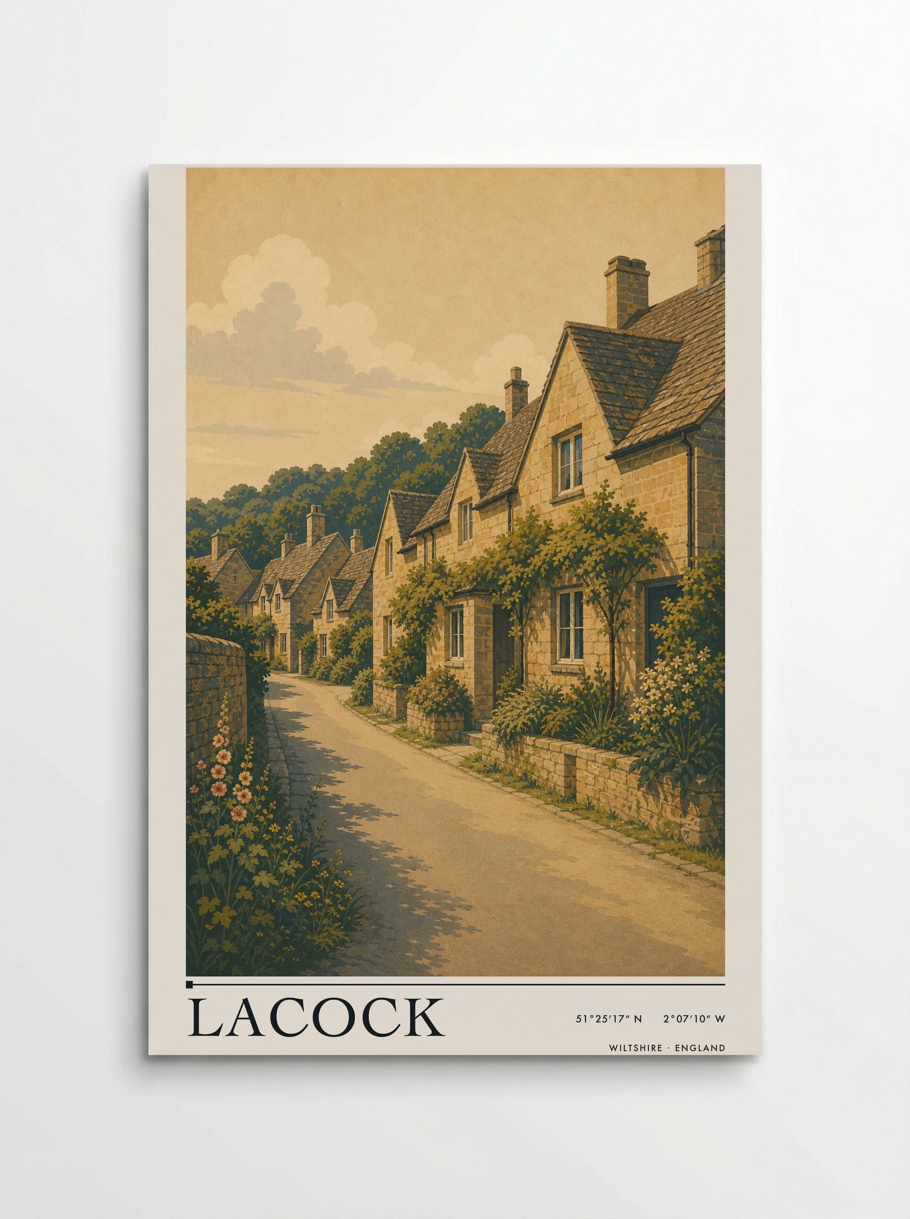 Lacock Wiltshire England Travel Poster - Poster