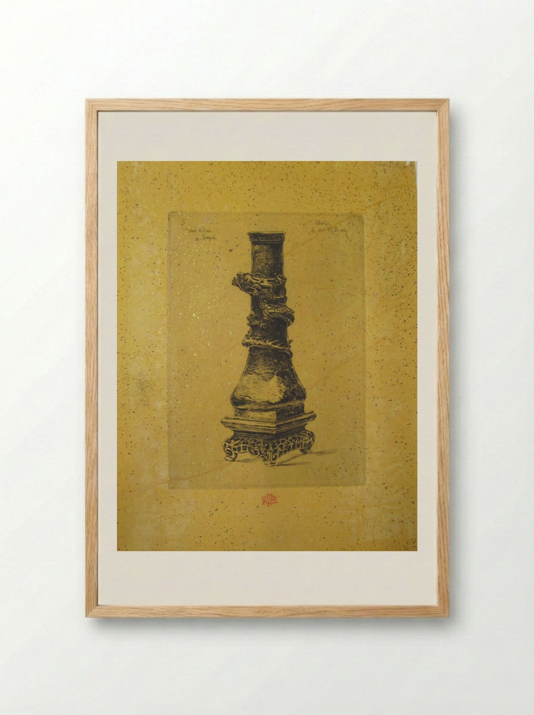 Lacquered Tin Vase - Félix Hilaire Buhot - Framed Print Wood