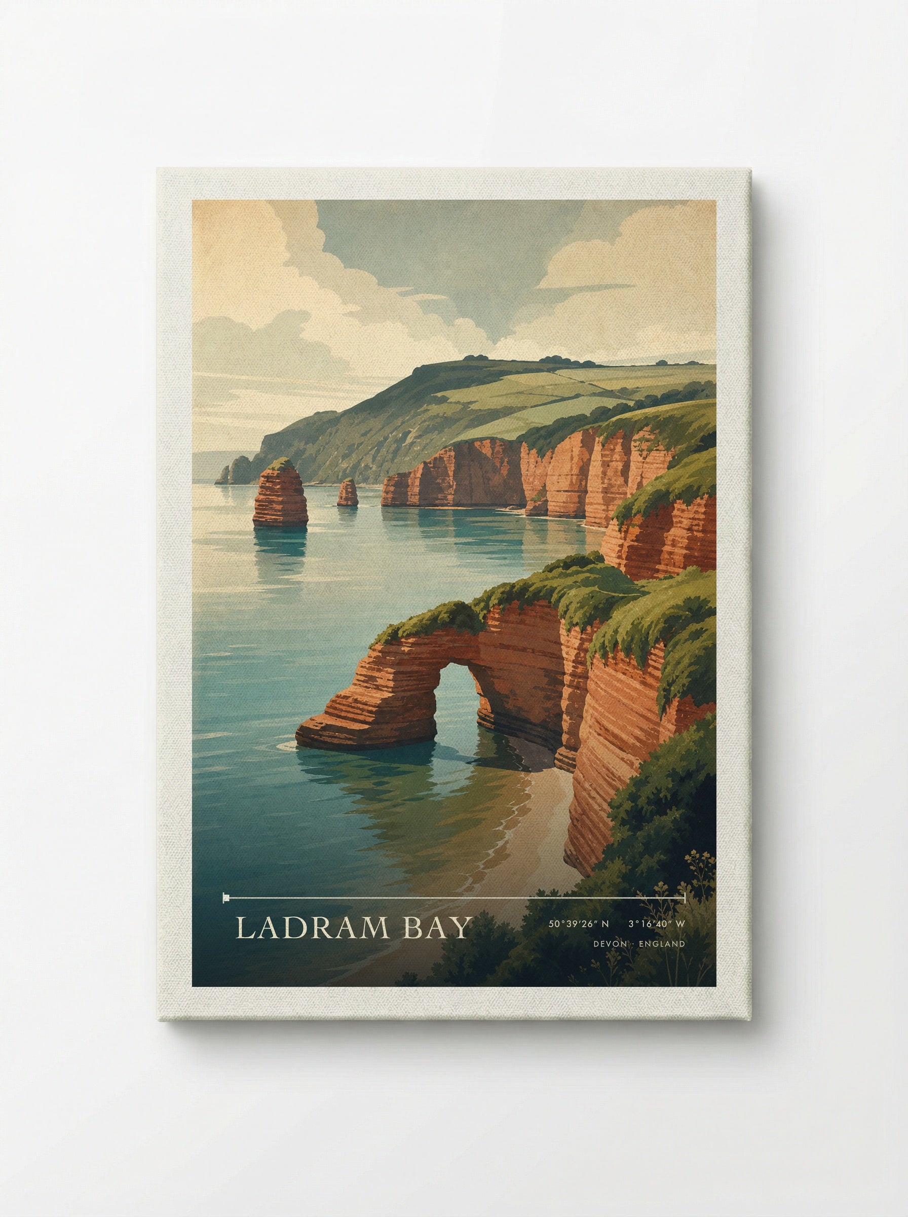 Ladram Bay Devon England Travel Poster - Canvas