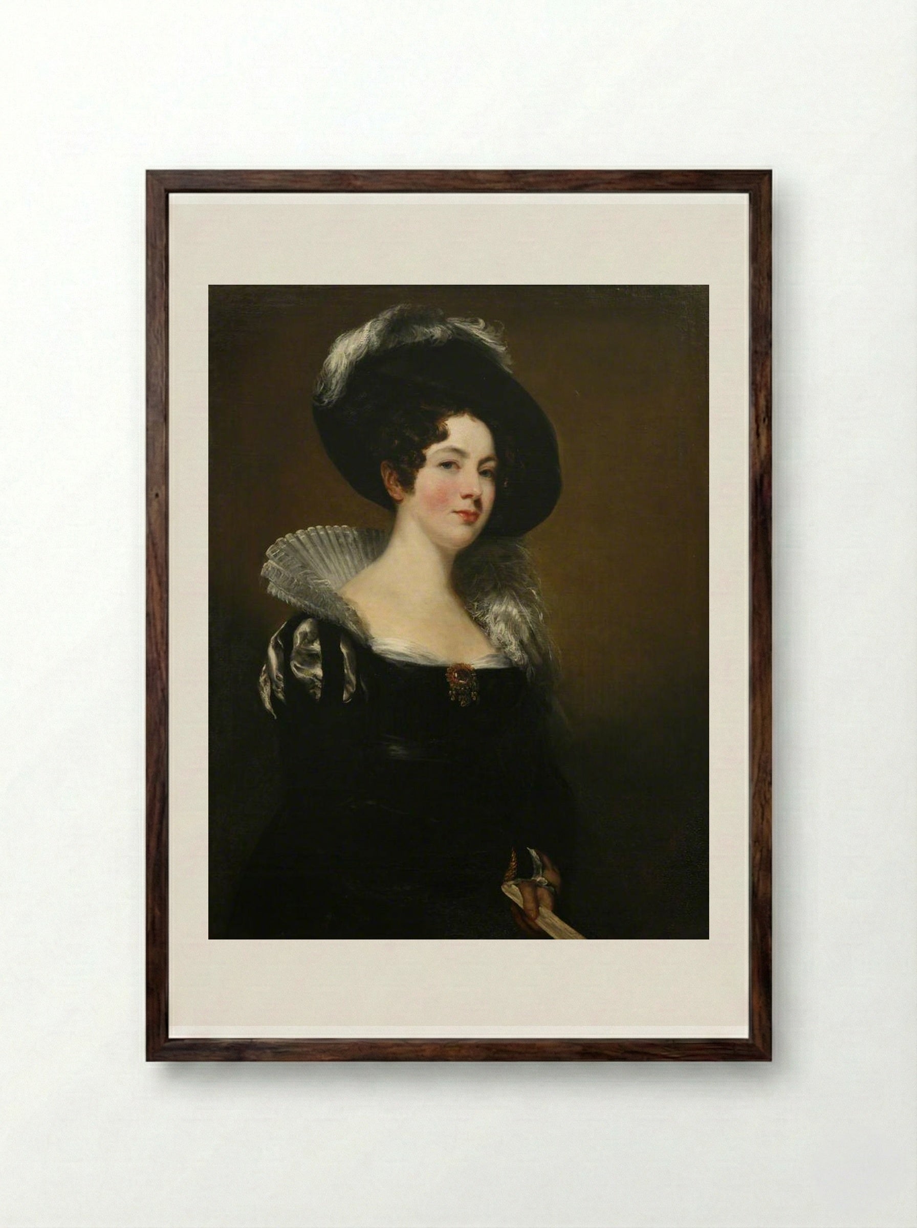 Lady Caroline Edgcumbe - John Jackson - Framed Print Dark Wood