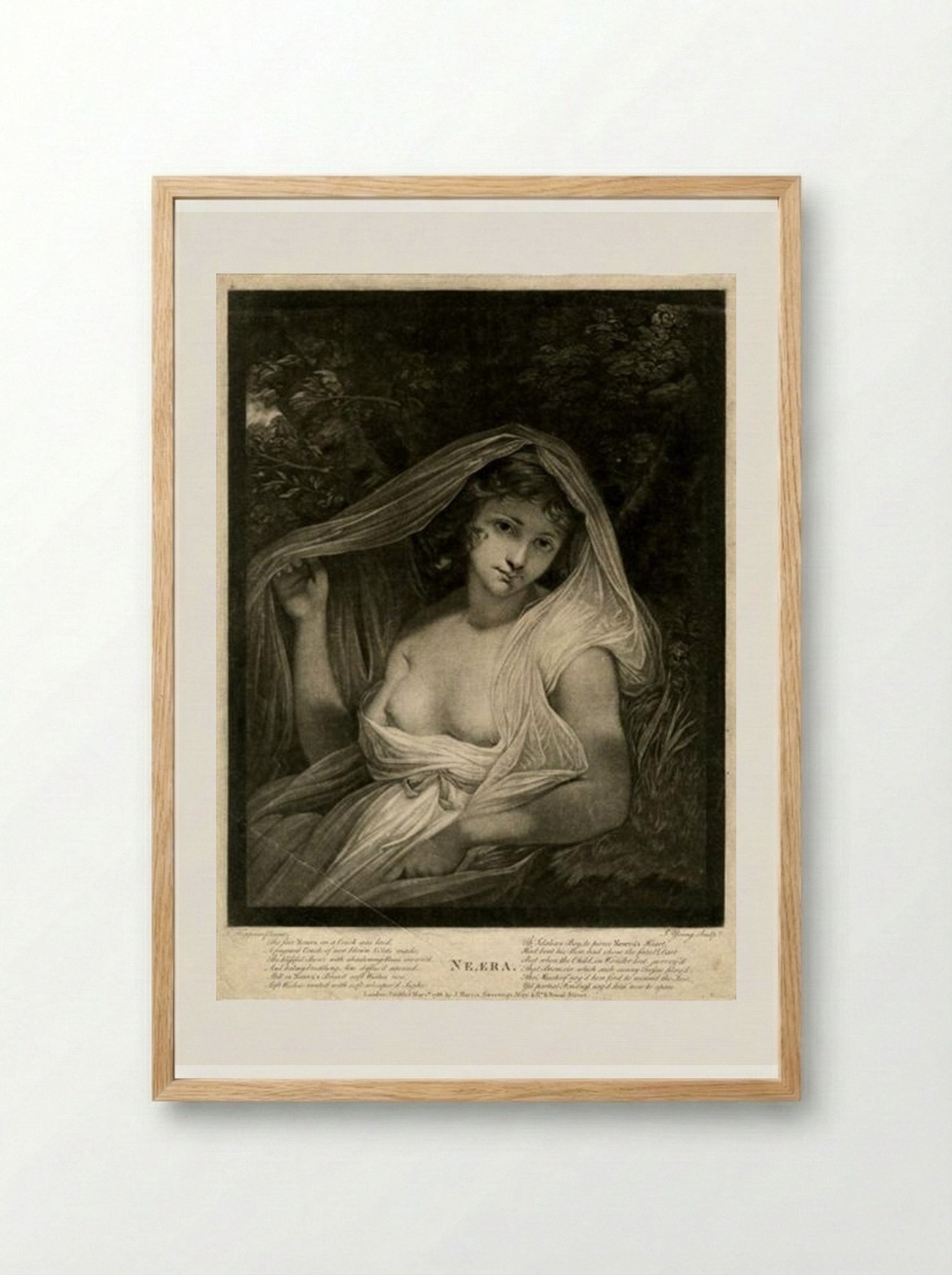 Lady Hamilton as Neæra - John Hoppner - Framed Print Wood