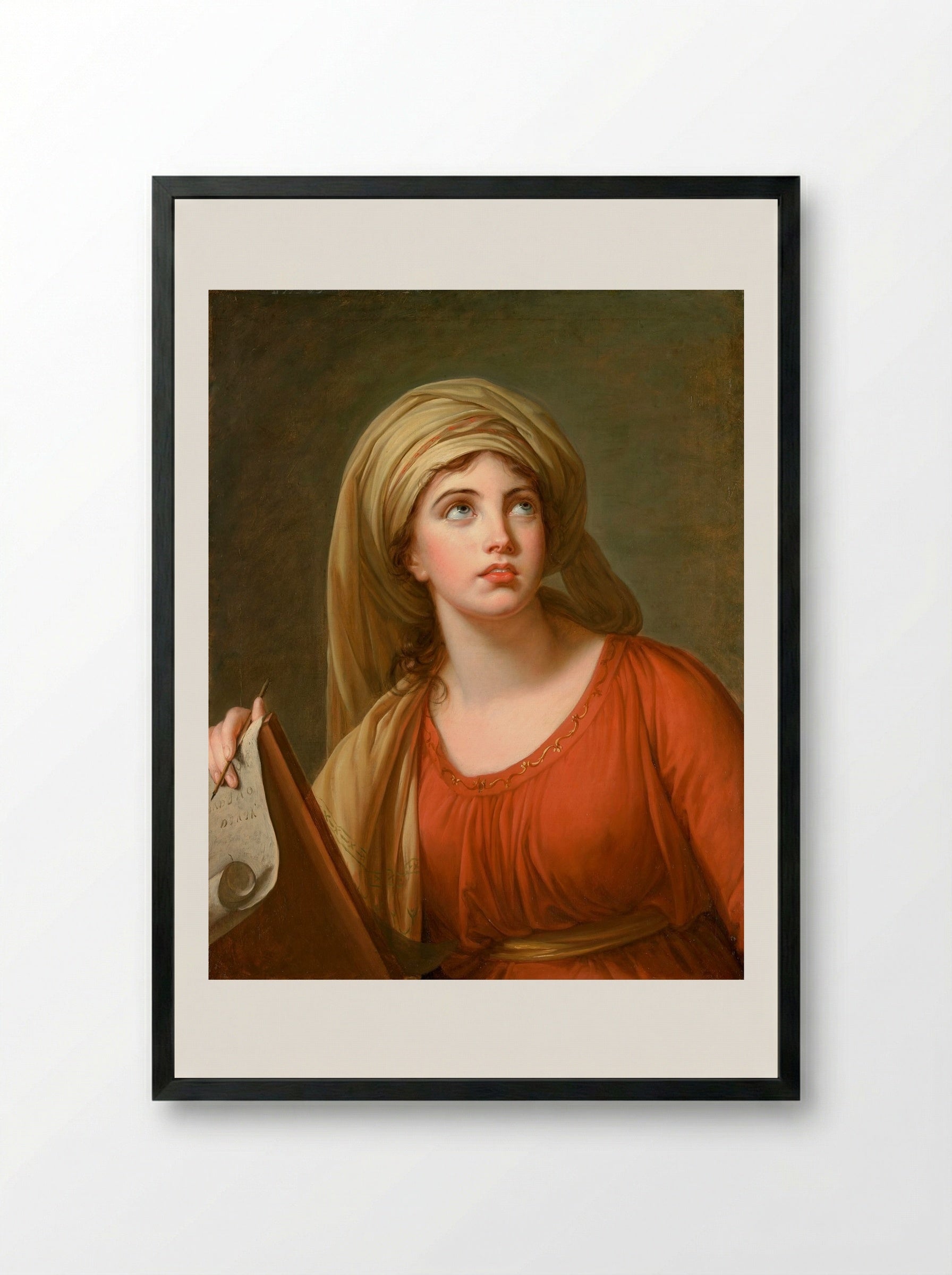 Lady Hamilton as the Persian Sibyl - Louise Elisabeth Vigée Le Brun - Framed Print Black