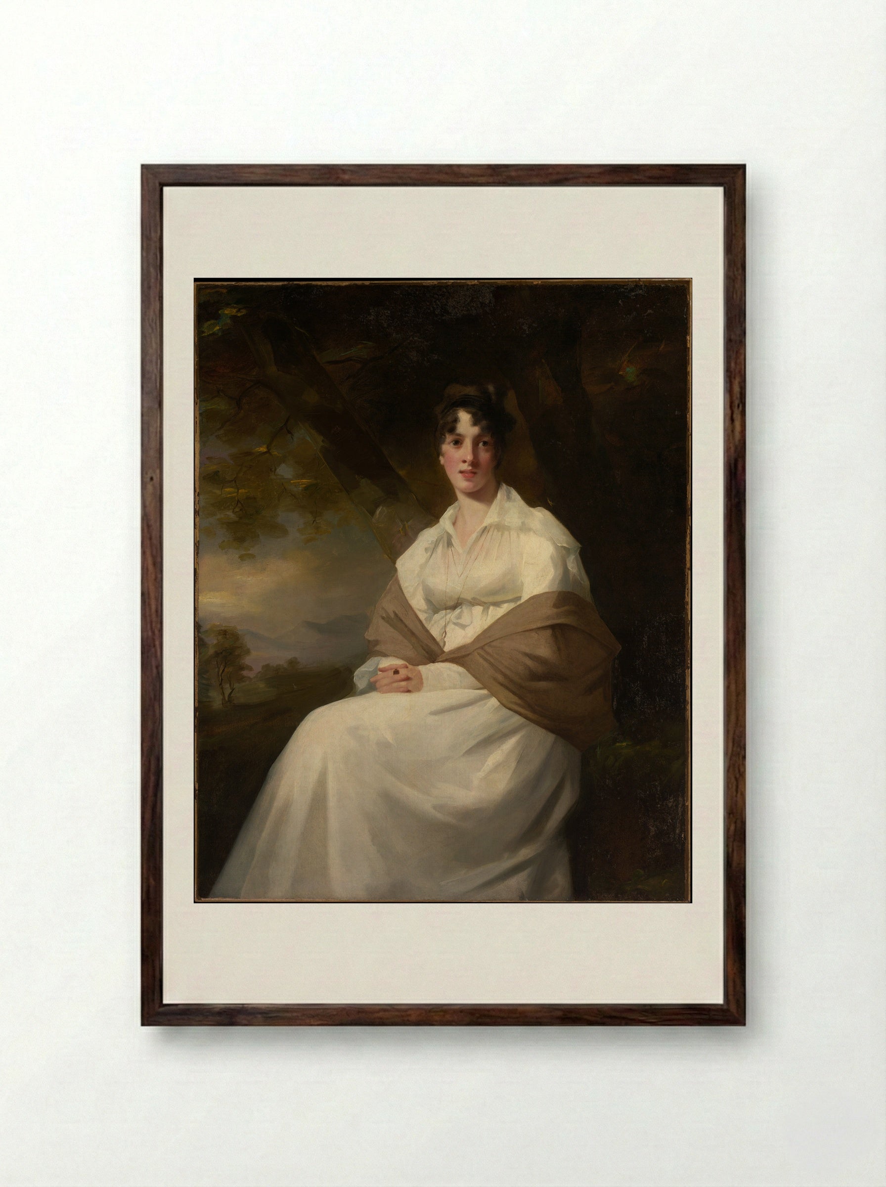 Lady Maitland (Catherine Connor) - Sir Henry Raeburn - Framed Print Dark Wood