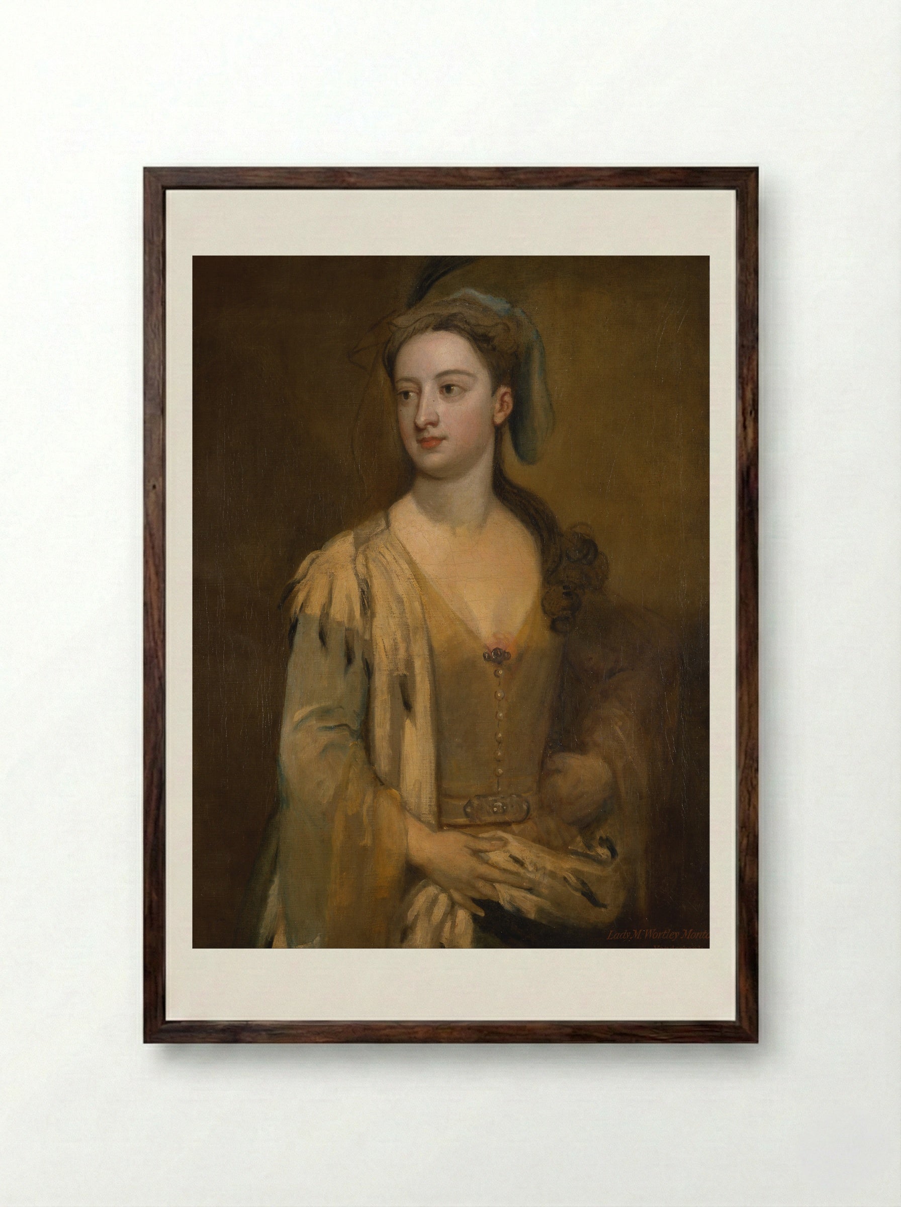 Lady Mary Berkeley - Sir Godfrey Kneller - Framed Print Dark Wood