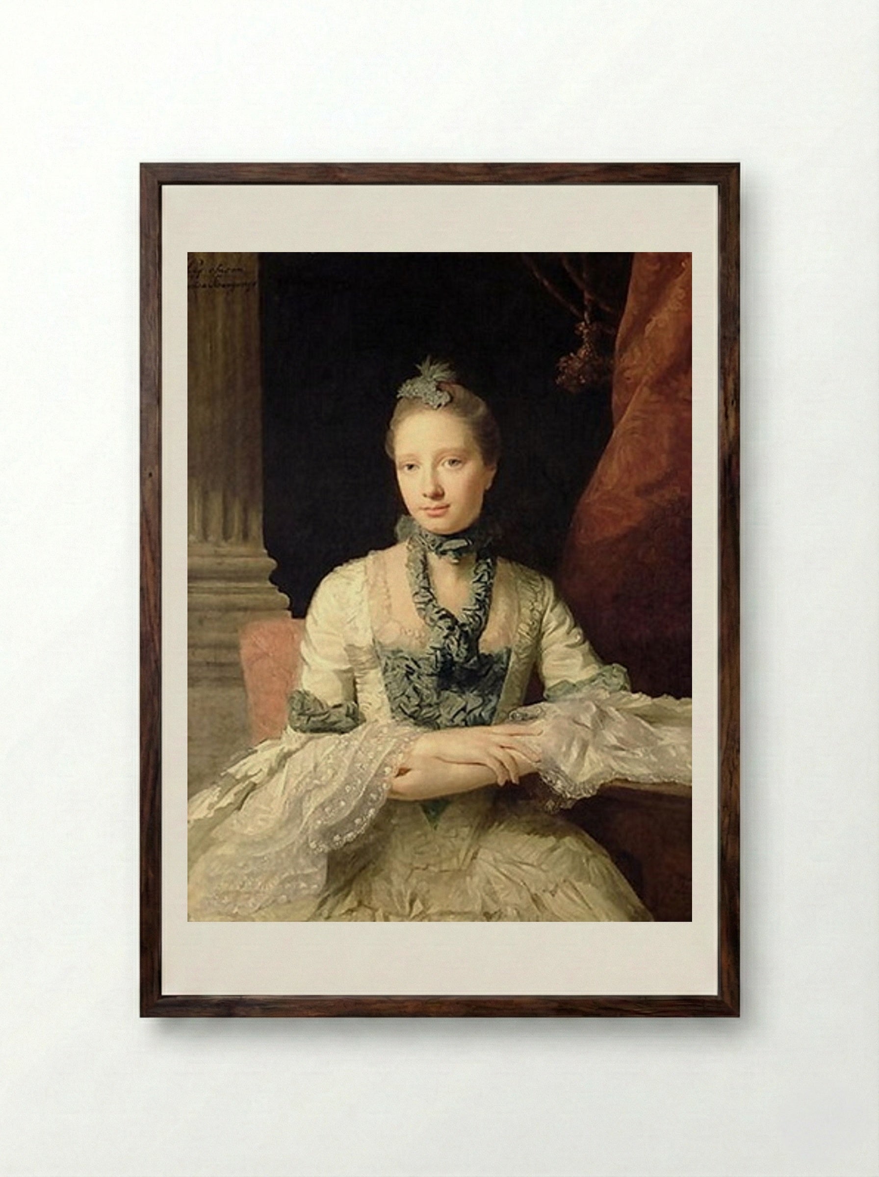 Lady Susan Fox-Strangways - Allan Ramsay - Framed Print Dark Wood