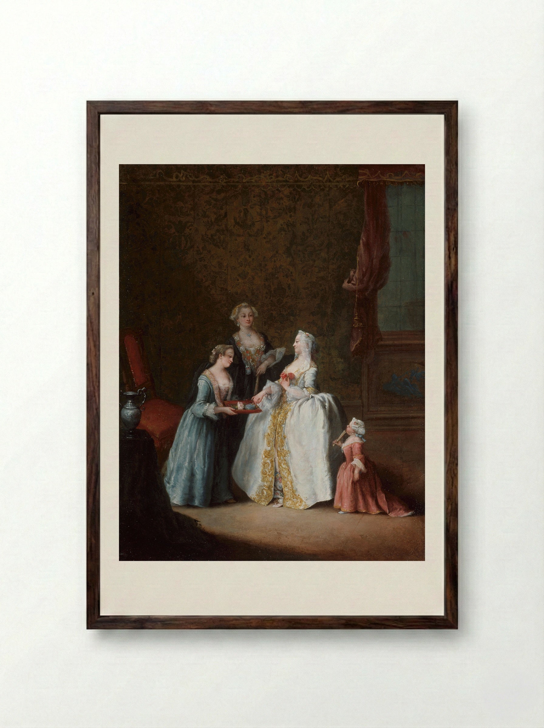 Lady at her Toilette - Pietro Longhi - Framed Print Dark Wood