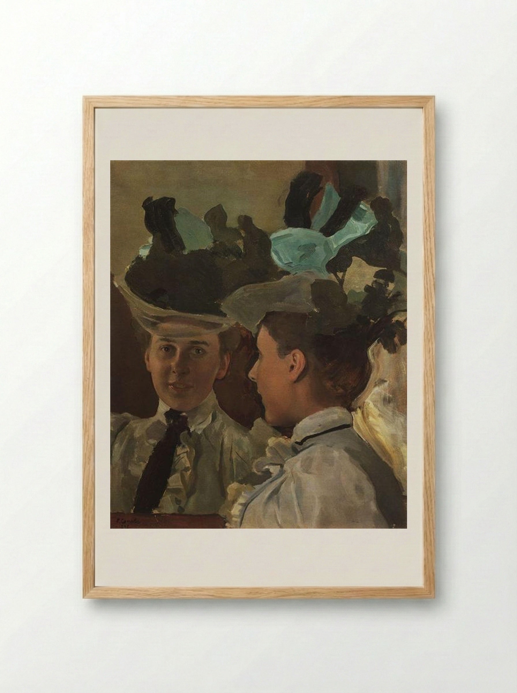 Lady at the Mirror - Konstantin Somov - Framed Print Wood