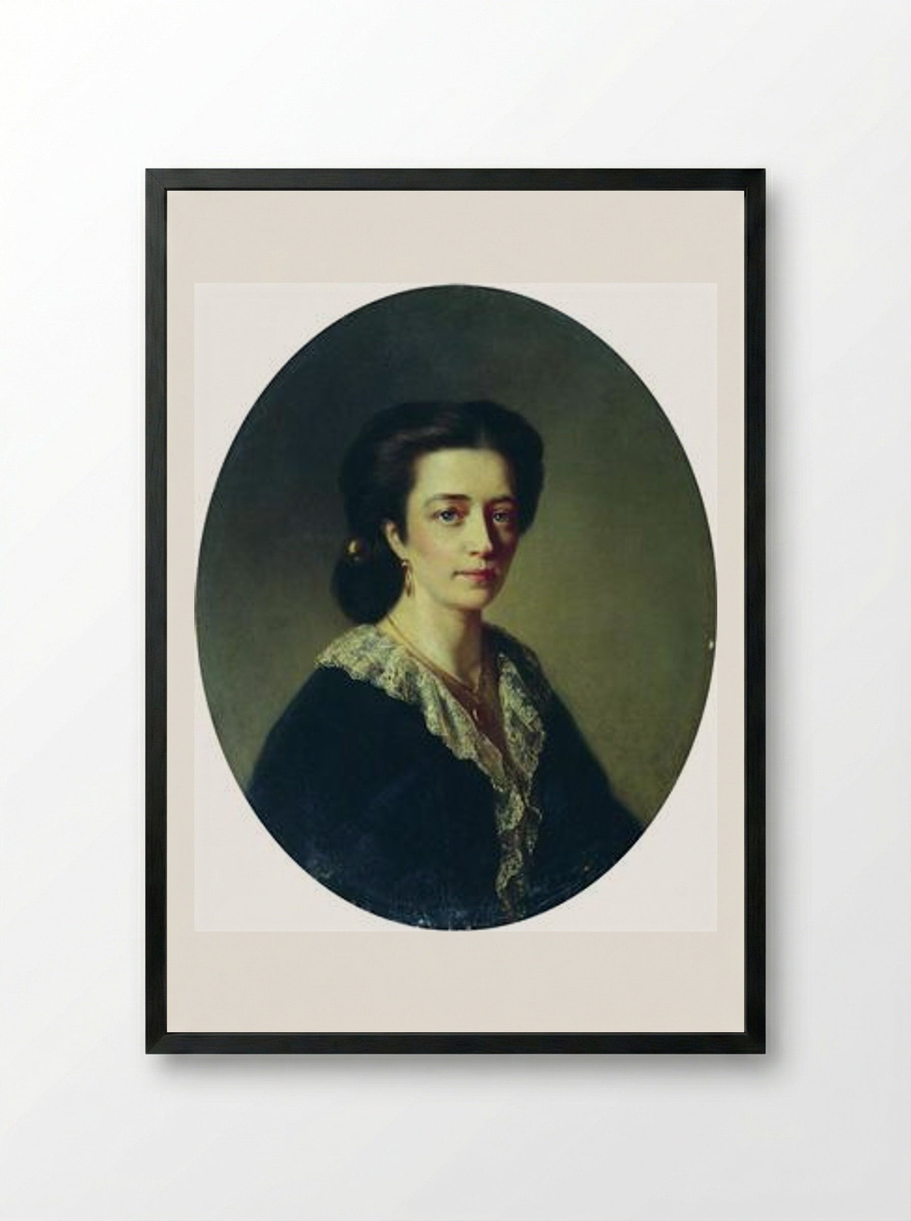 Lady in Black - Konstantin Makovsky - Framed Print Black
