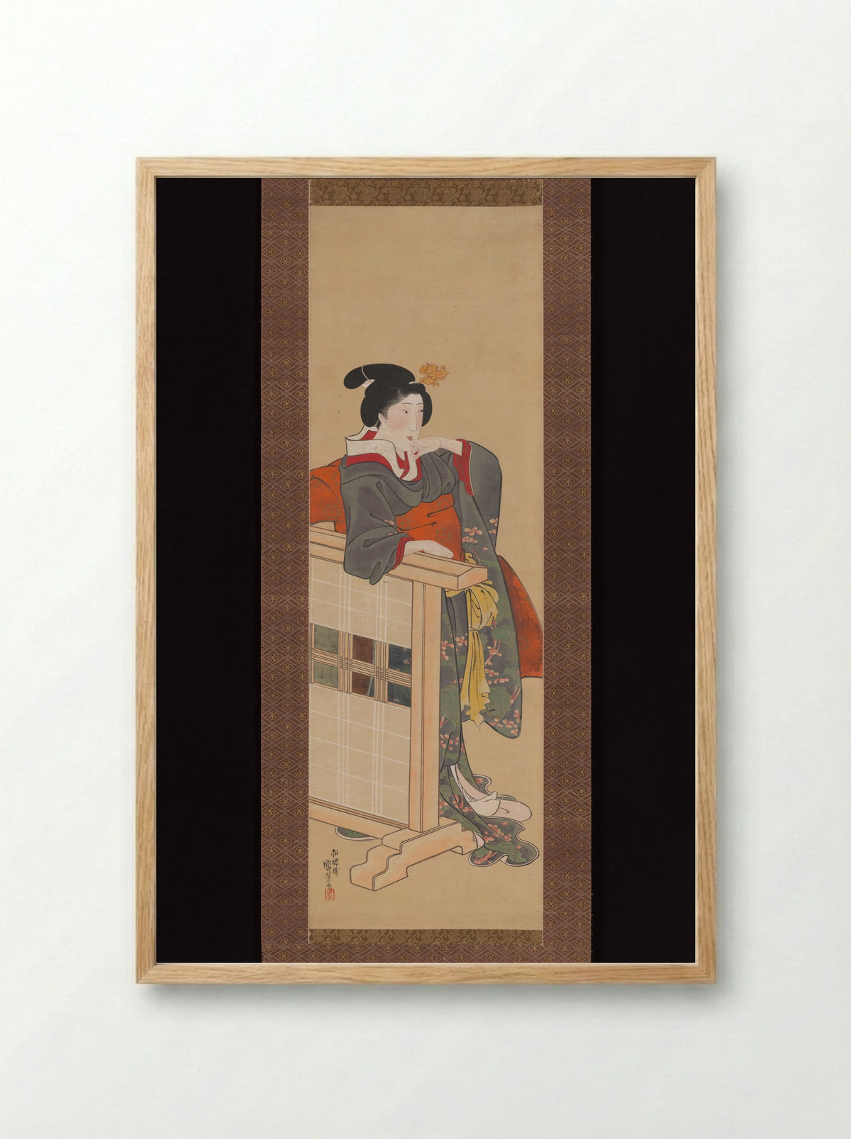 Lady-in-Waiting at Edo Castle - Utagawa Kuniyoshi - Framed Print Wood