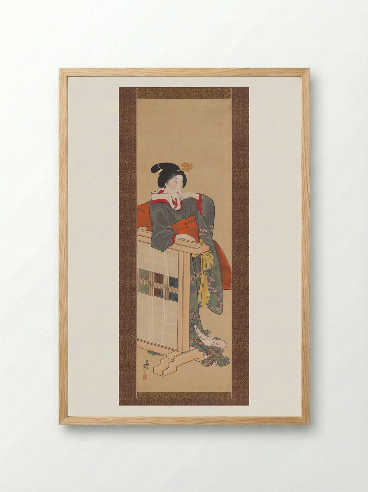 Lady-in-Waiting at Edo Castle - Utagawa Kuniyoshi - Framed Print Wood