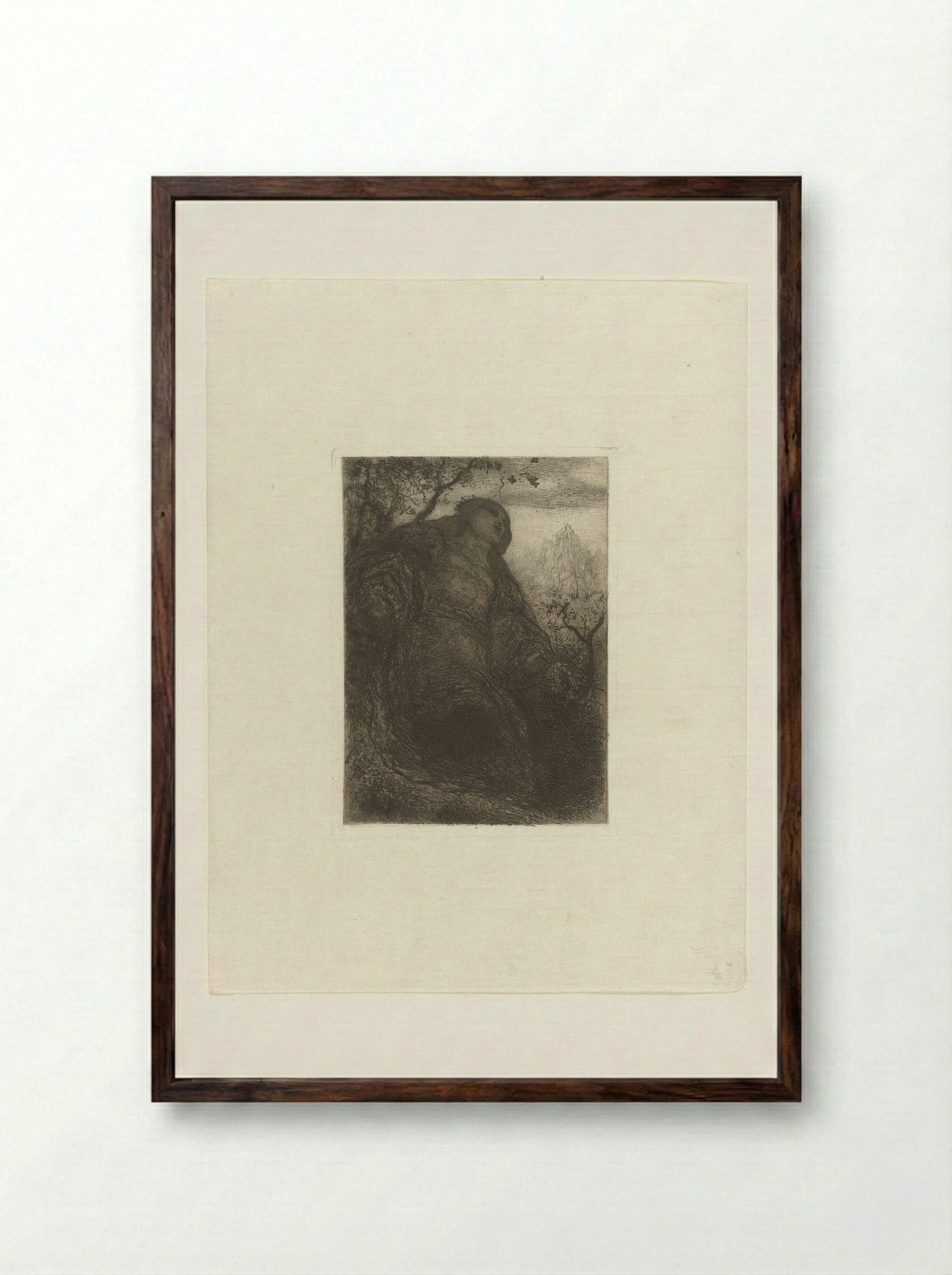 Lady of Shalott (Woman under a Tree) - Matthijs Maris - Framed Print Dark Wood