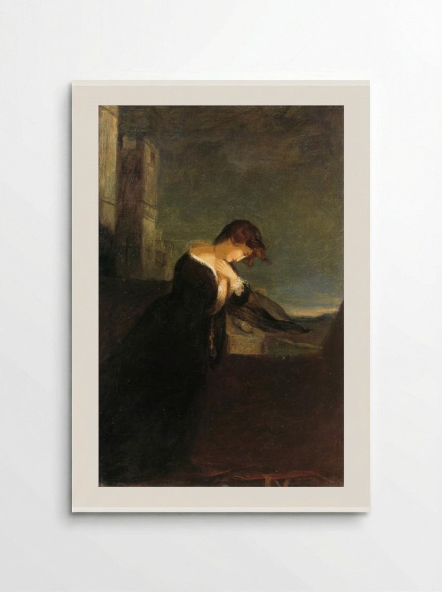 Lady on the Battlements of a Castle - Thomas Sully - Poster