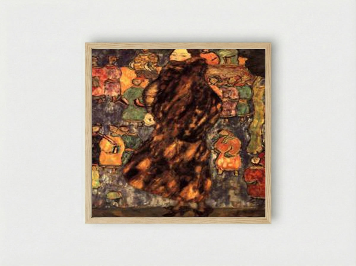 Lady with Fur Collar - Gustav Klimt - Framed Print Wood