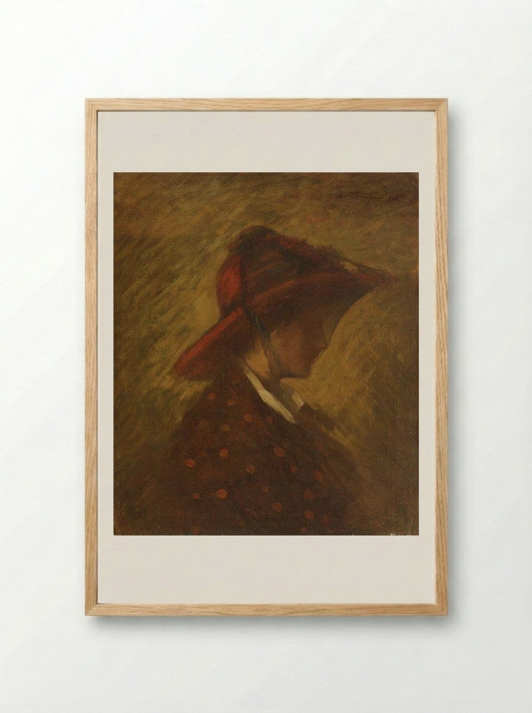 Lady with Veil - Nicolae Tonitza - Framed Print Wood