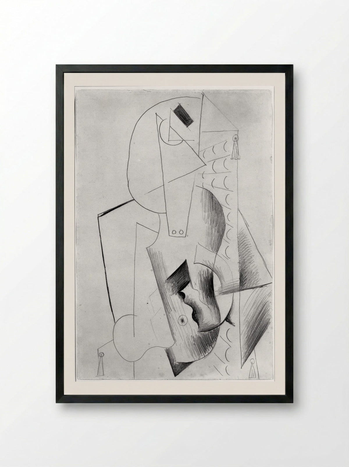 Lady with a Guitar - Pablo Picasso - Framed Print Black