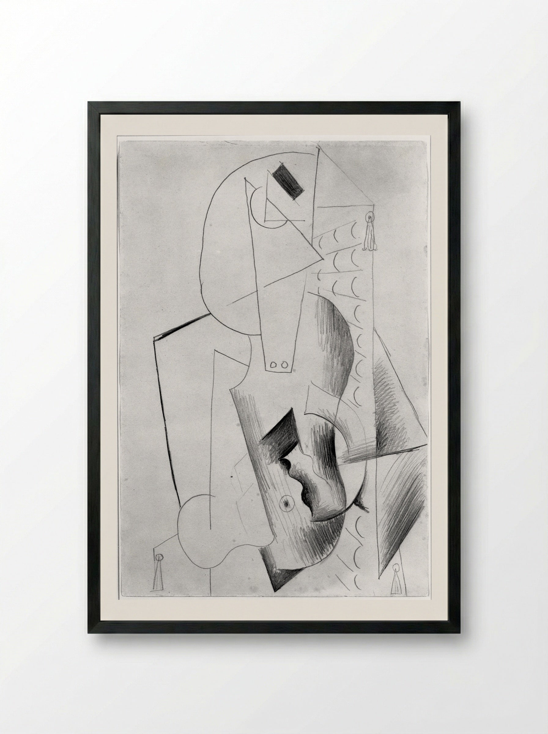 Lady with a Guitar - Pablo Picasso - Framed Print Black