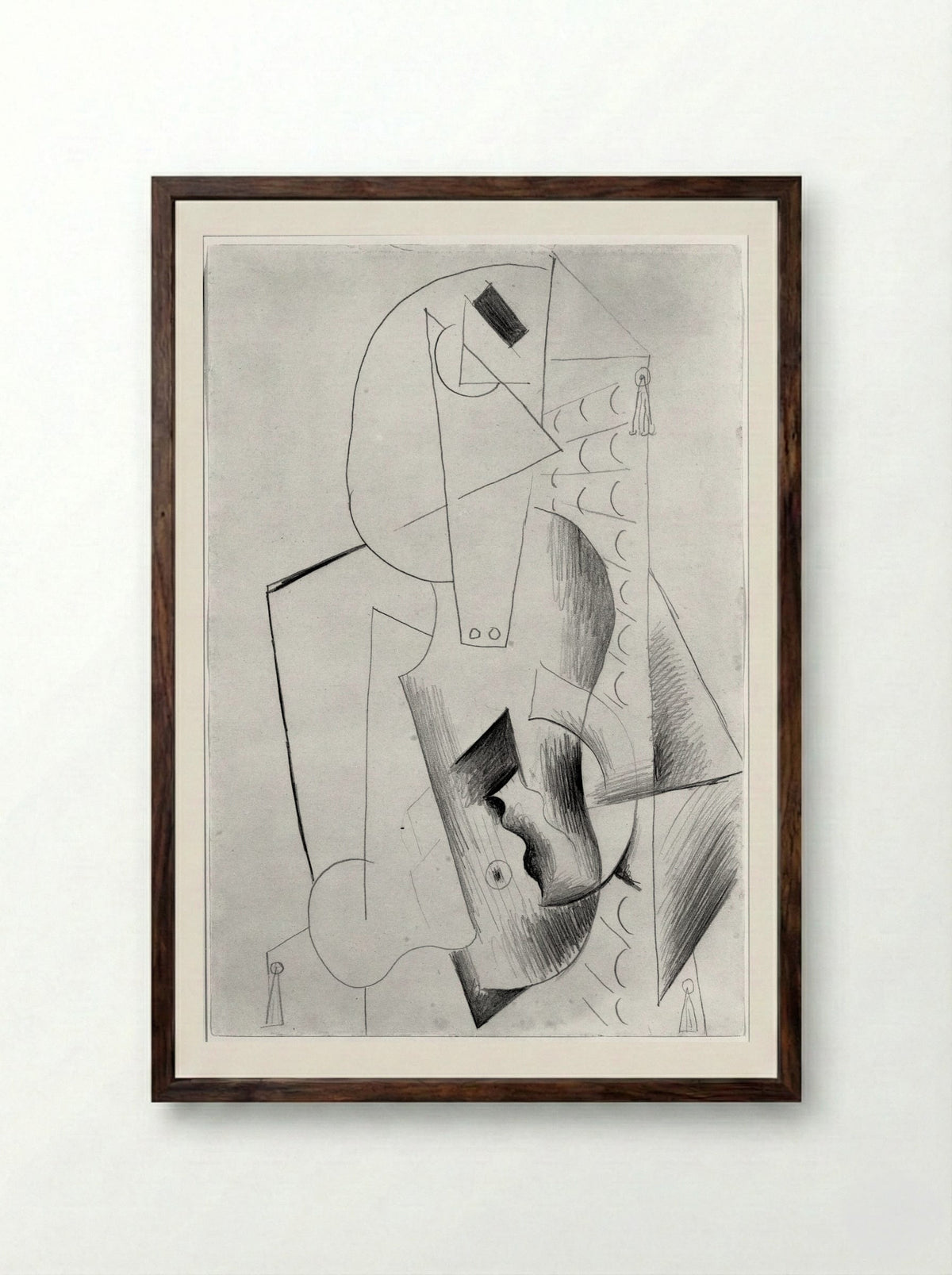 Lady with a Guitar - Pablo Picasso - Framed Print Dark Wood