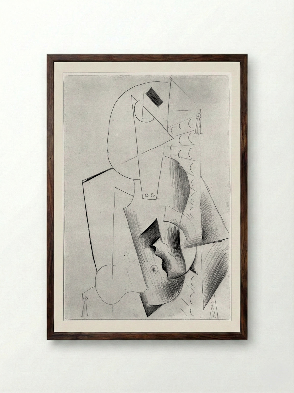 Lady with a Guitar - Pablo Picasso - Framed Print Dark Wood