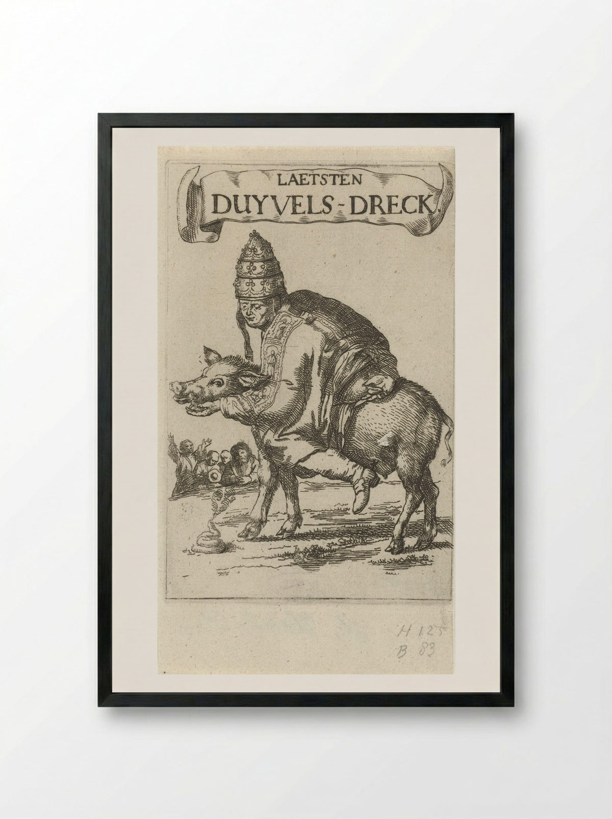 Laetsten Duyvels-Dreck - Arnold Houbraken - Framed Print Black