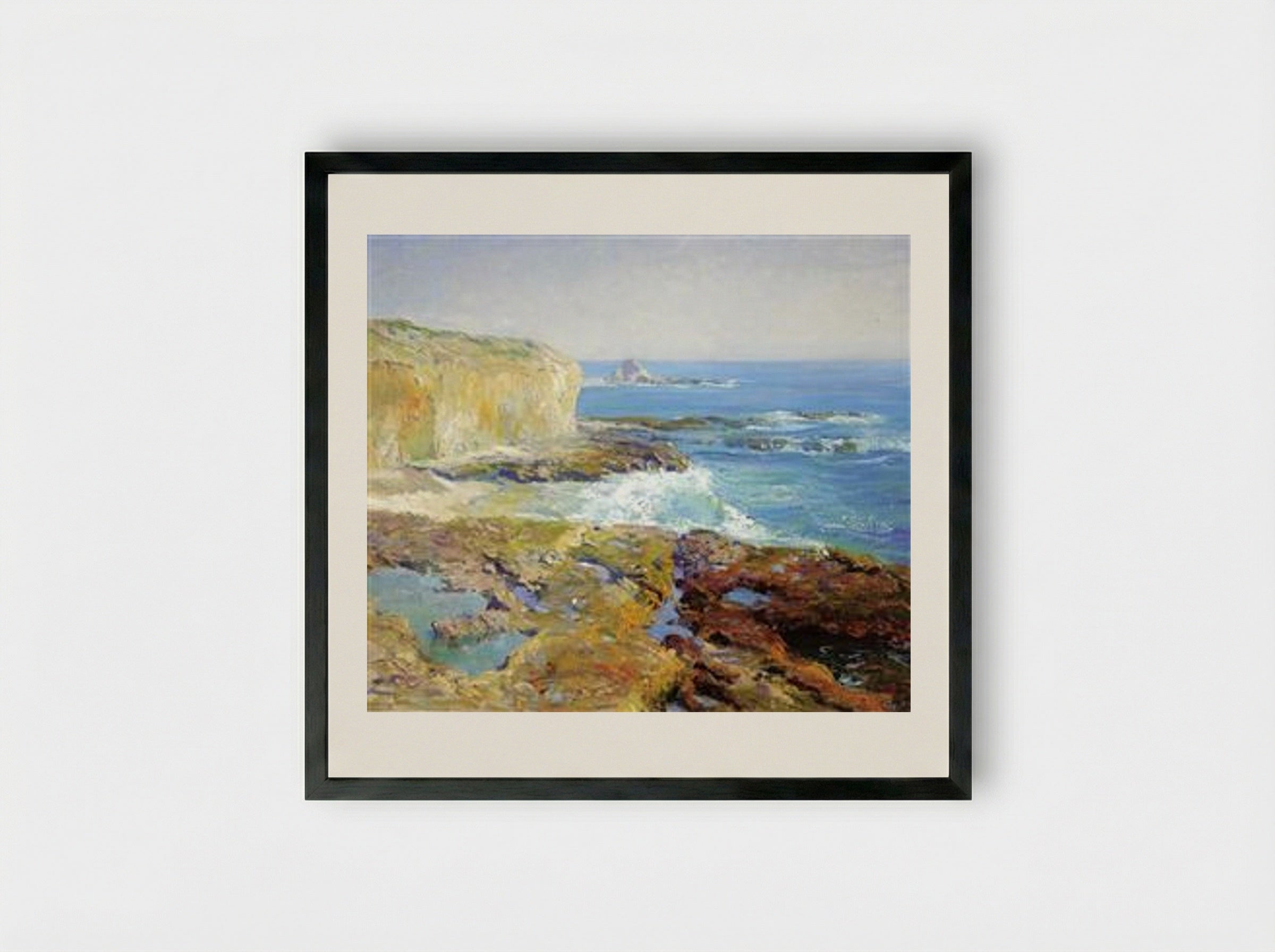 Laguna Rocks, Low Tide - Guy Rose - Framed Print Black