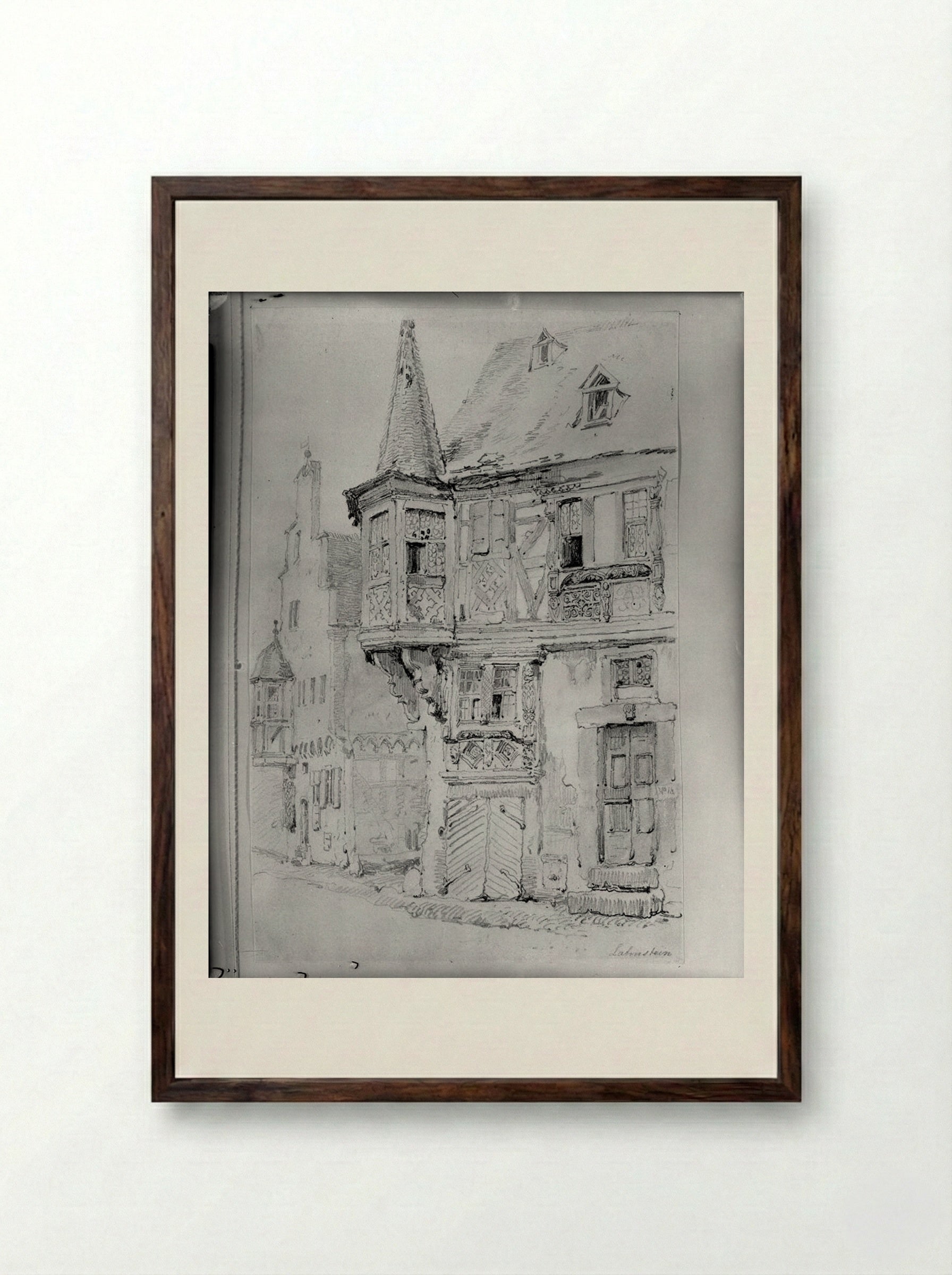 Lahnstein - Samuel Prout - Framed Print Dark Wood
