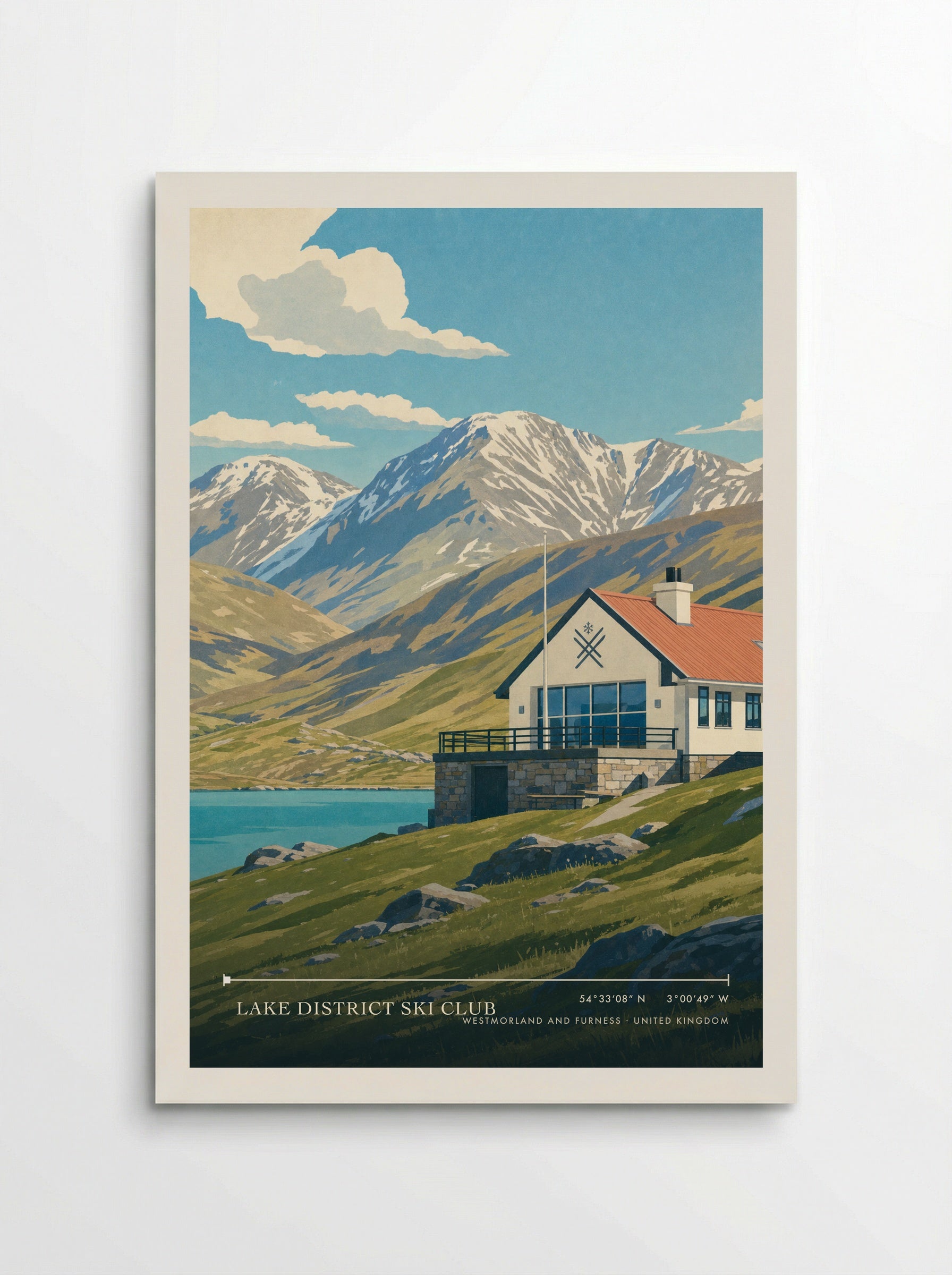 Lake District Ski Club Westmorland and Furness United Kingdom Travel Poster - Poster