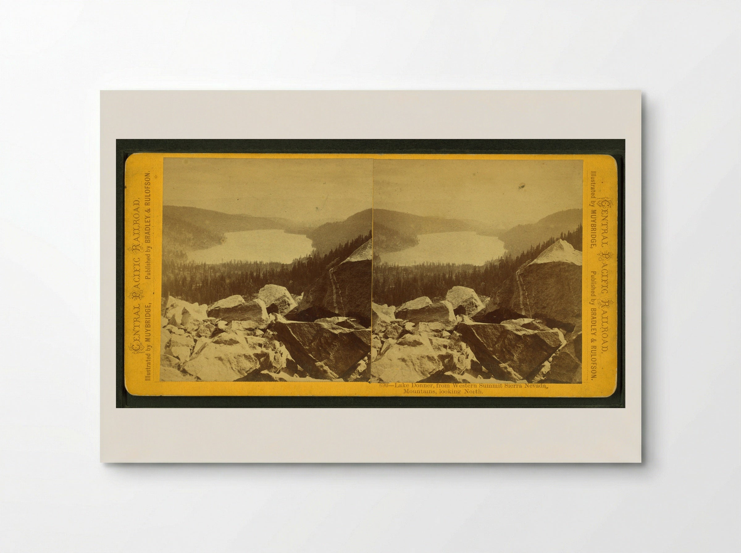 Lake Donner from Western Summit, Sierra Nevada Mountains, looking North - Eadweard Muybridge - Poster