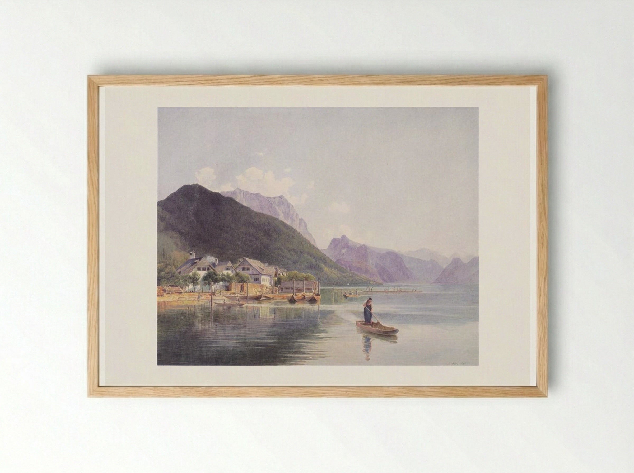 Lake Traun - Rudolf von Alt - Framed Print Wood