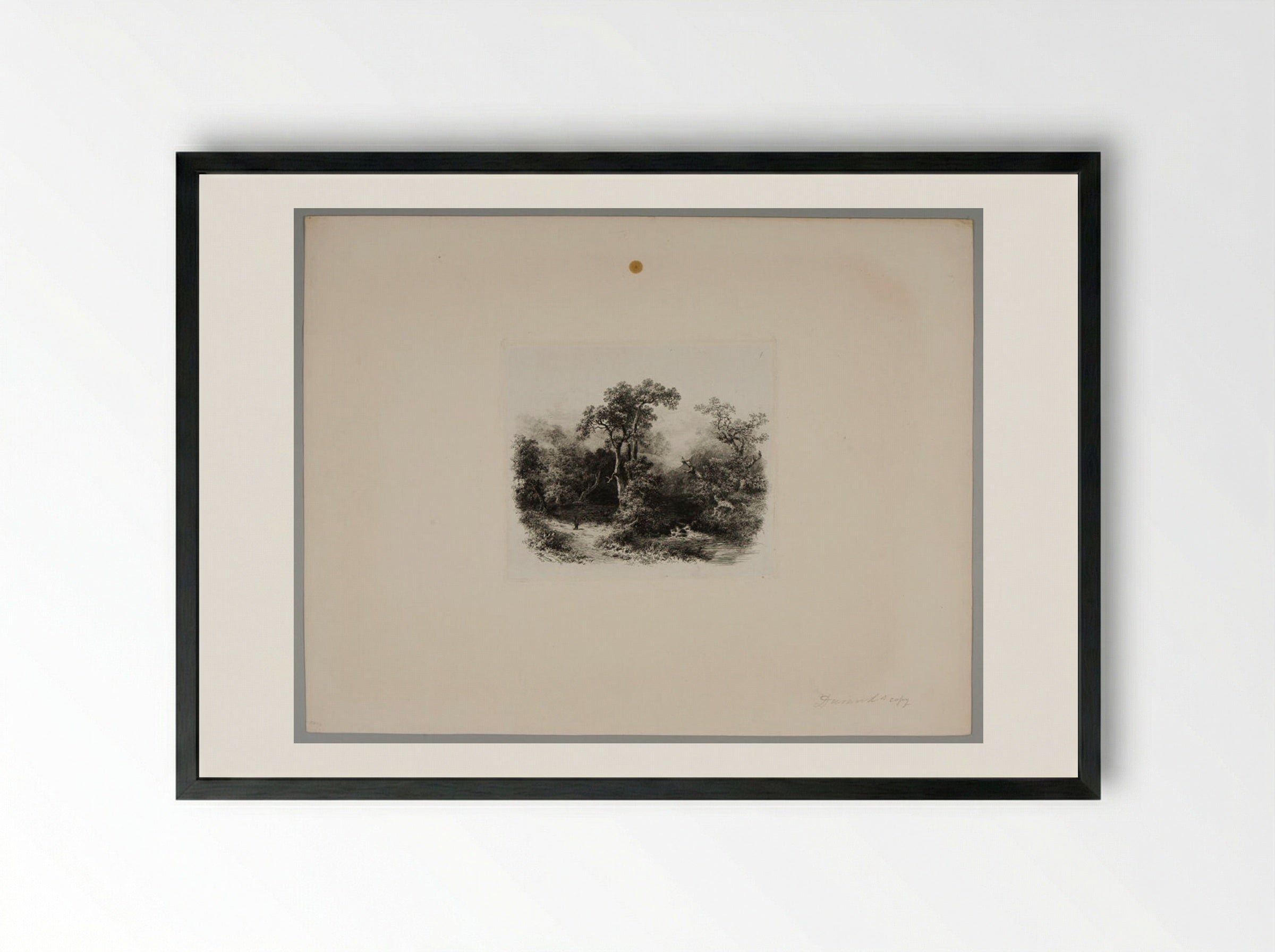 Lake and Waterfall - August C. Haun - Framed Print Black