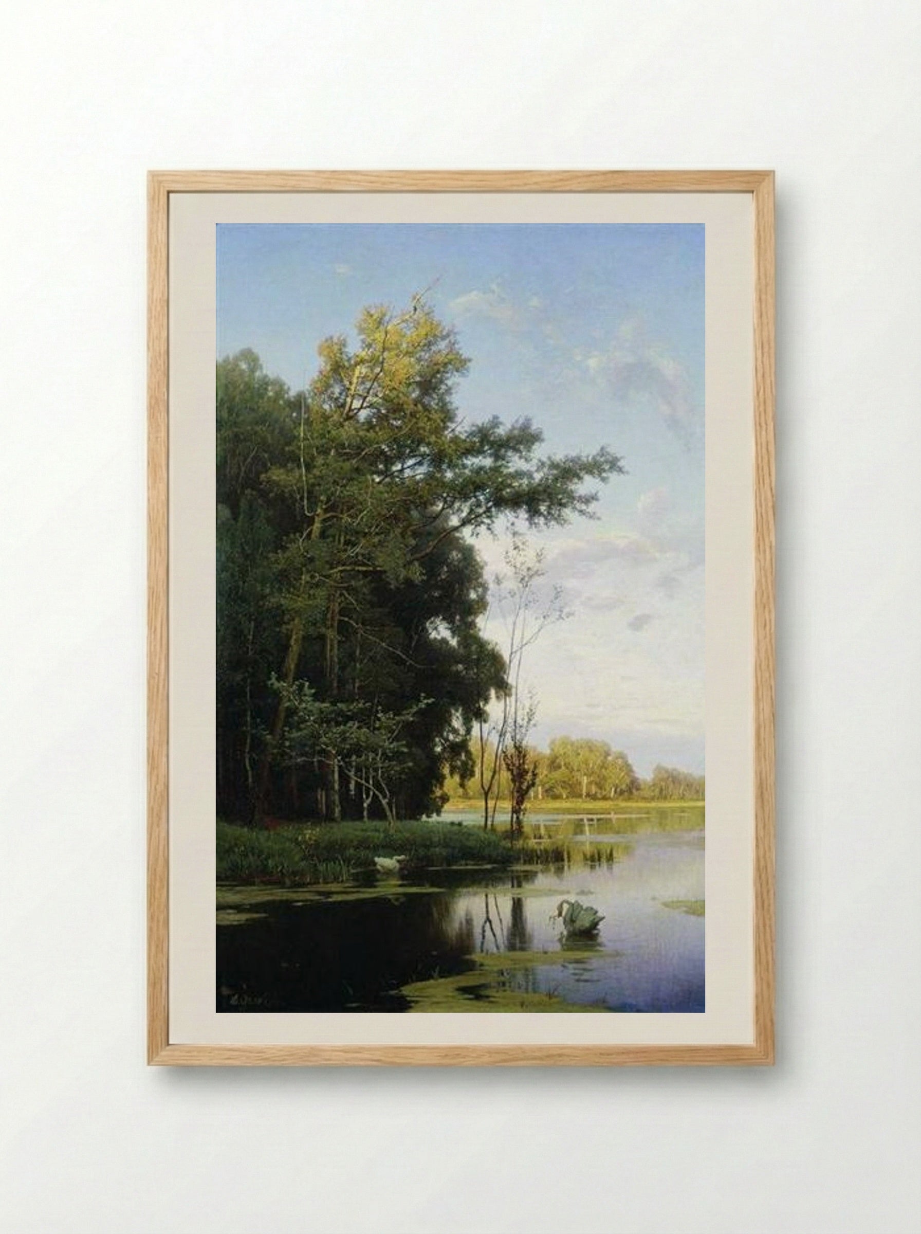 Lake in Gatchina Park - Volodymyr Orlovsky - Framed Print Wood