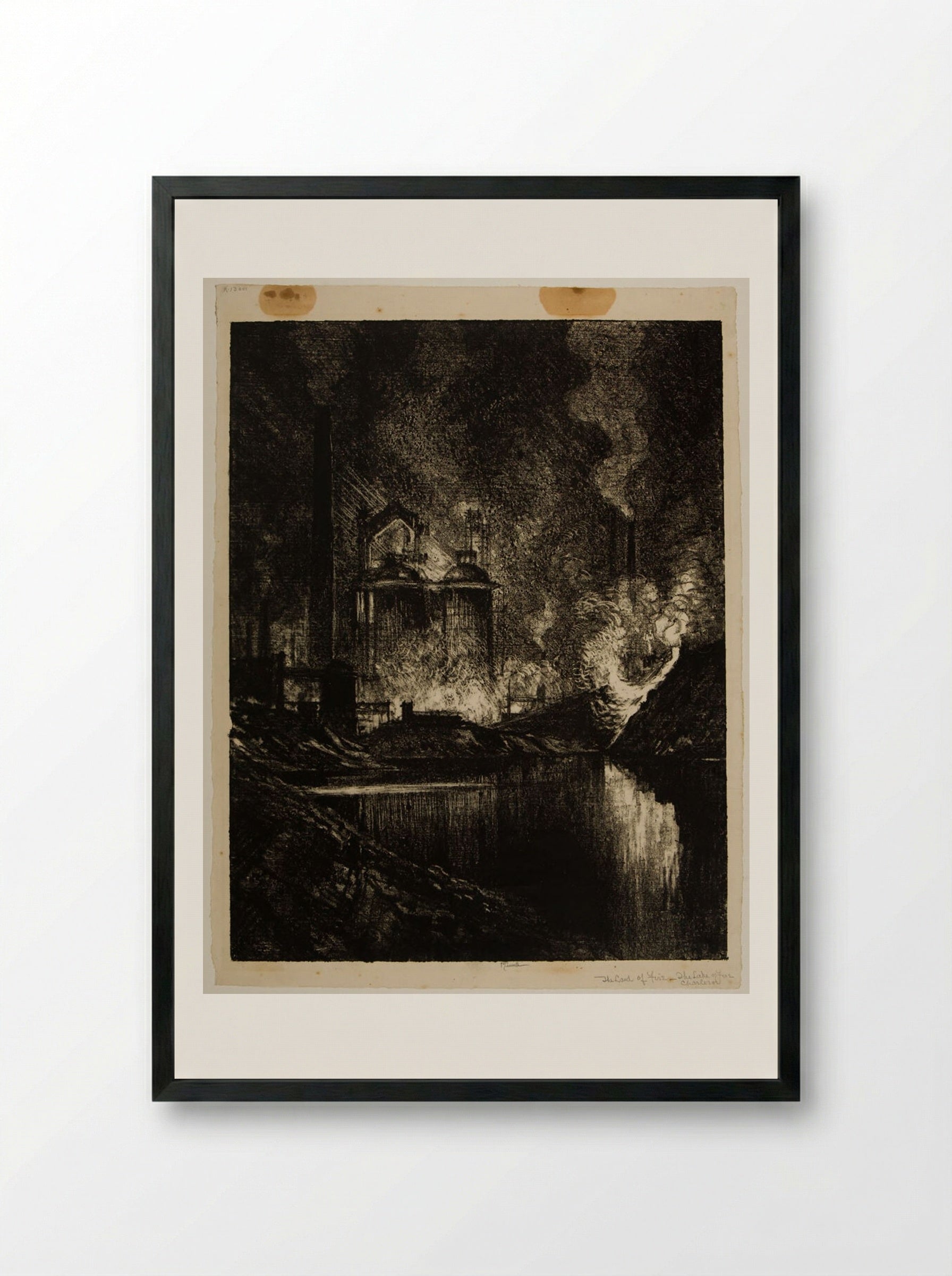 Lake of Fire, Charleroi - Joseph Pennell - Framed Print Black