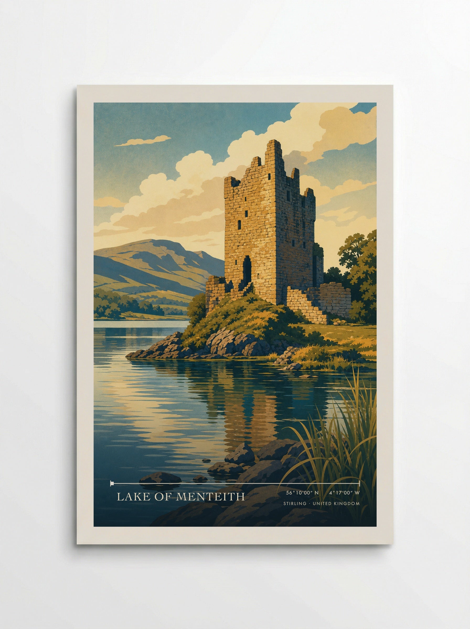 Lake of Menteith Stirling United Kingdom Travel Poster - Poster