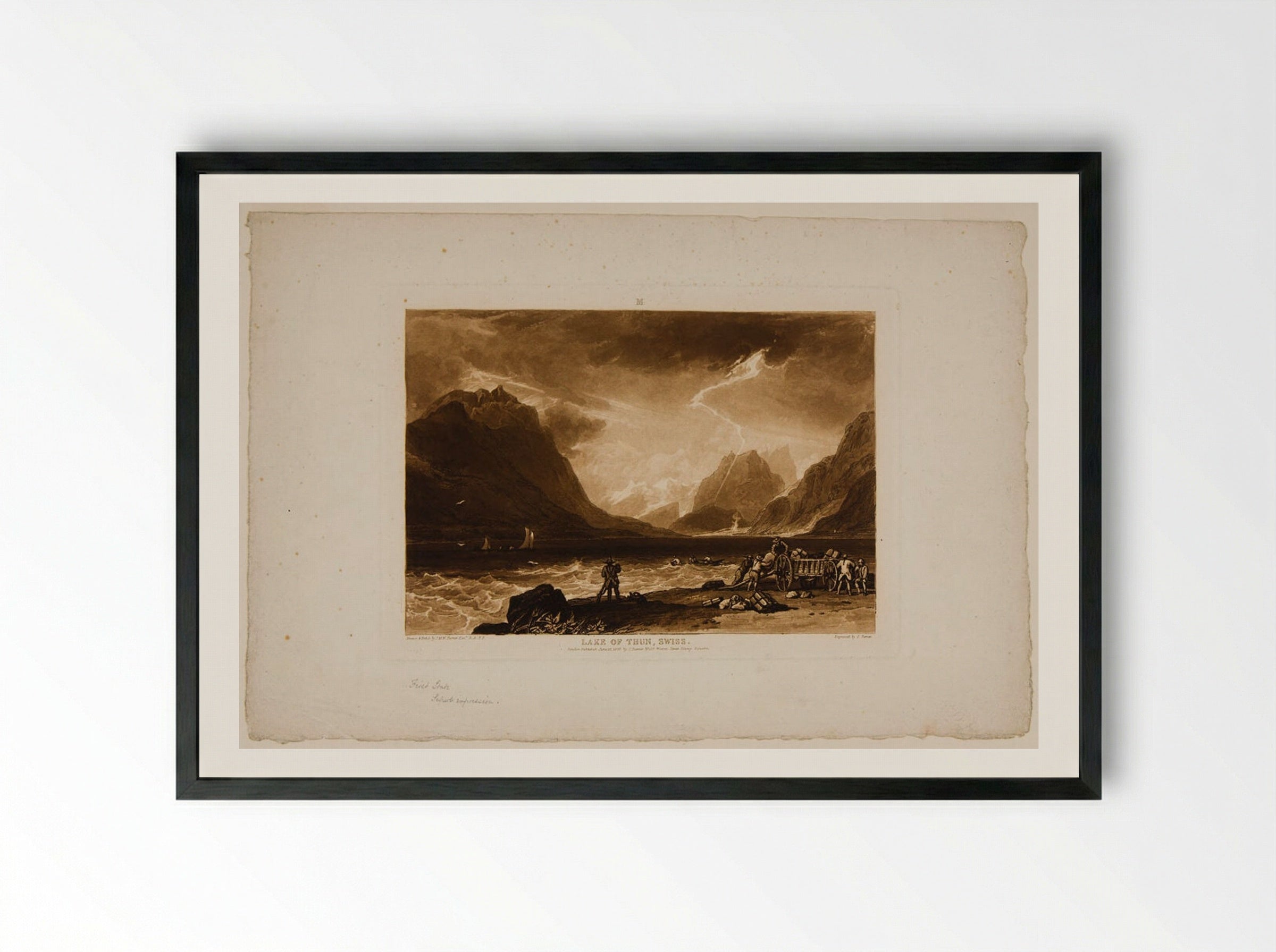 Lake of Thun, Swiss - Charles Turner - Framed Print Black