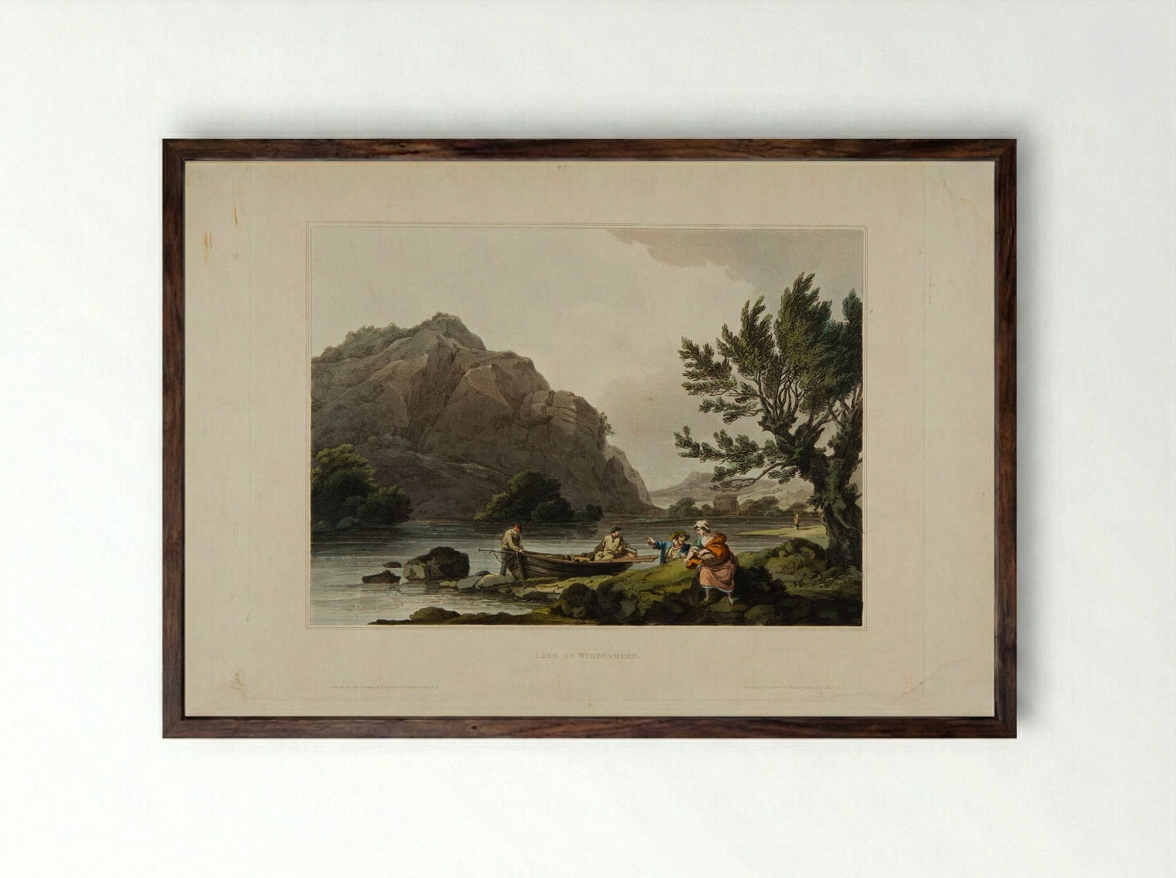 Lake of Windermere - William Pickett - Framed Print Dark Wood