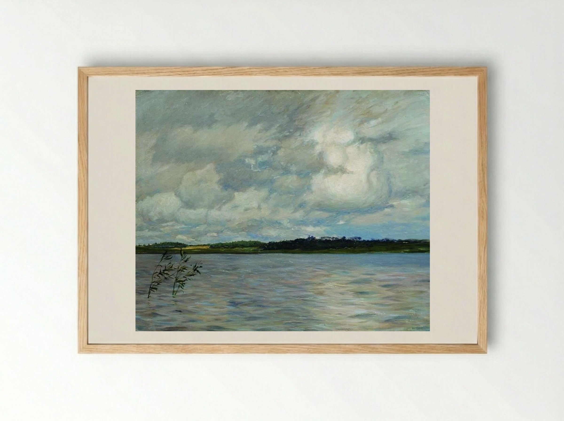 Lake. Gray Day - Isaac Levitan - Framed Print Wood