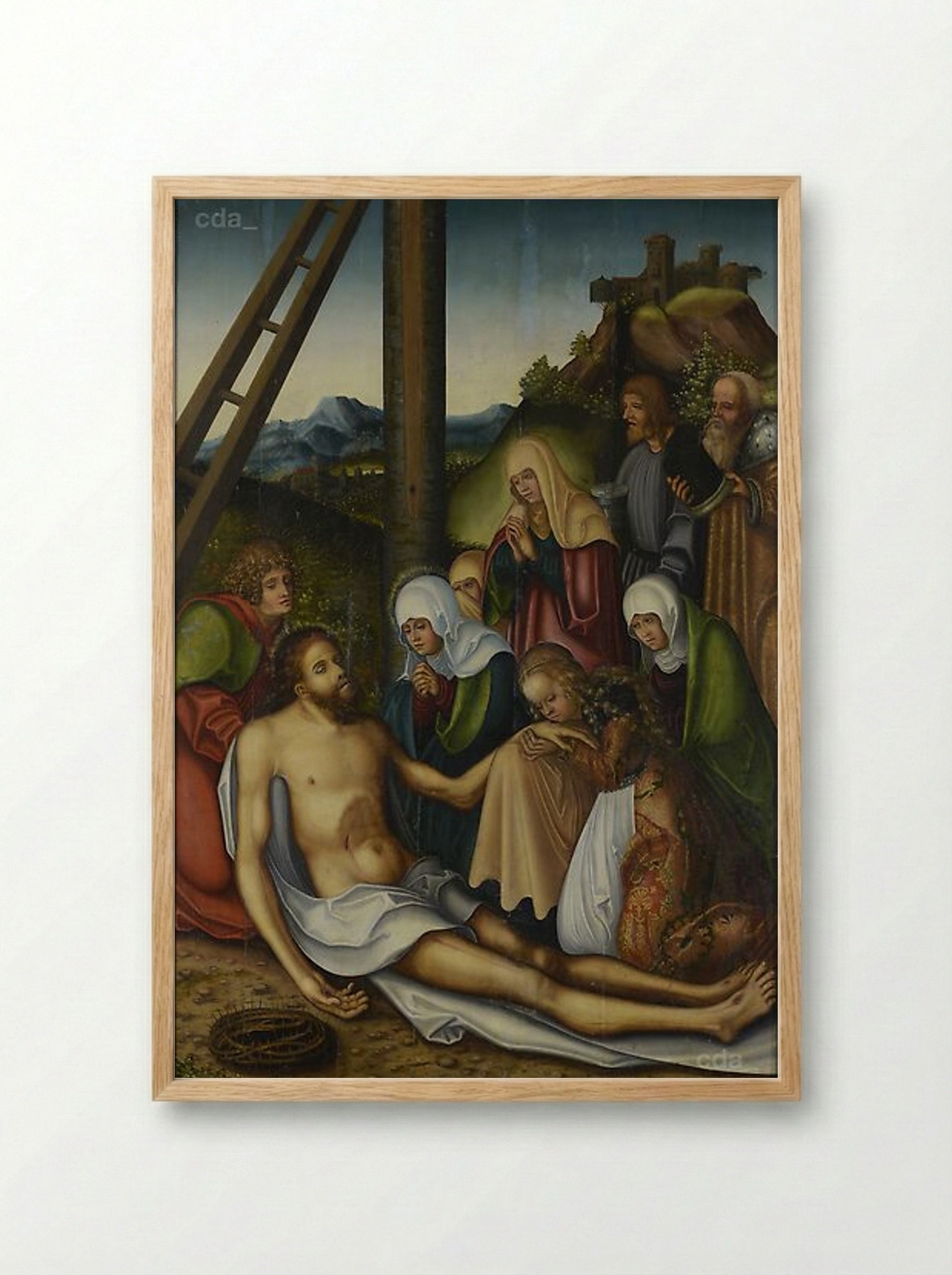 Lamentation for Christ - Lucas Cranach the Elder - Framed Print Wood